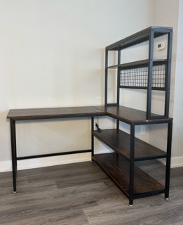 L-Shaped Corner Desk with Hutch
