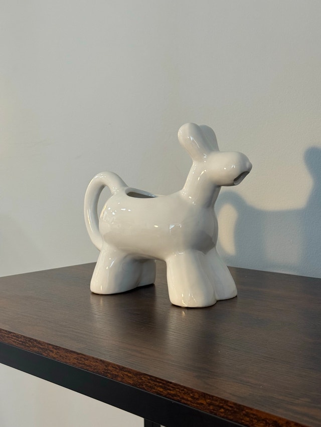 White Ceramic Animal Pitcher / Planter
