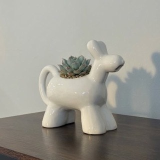 White Ceramic Animal Pitcher / Planter - photo 5