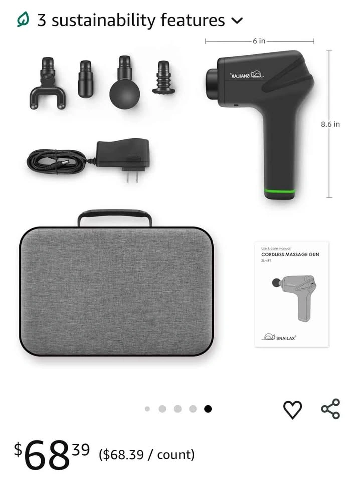 Snailax Massage Gun SL-491 with Case - photo 3