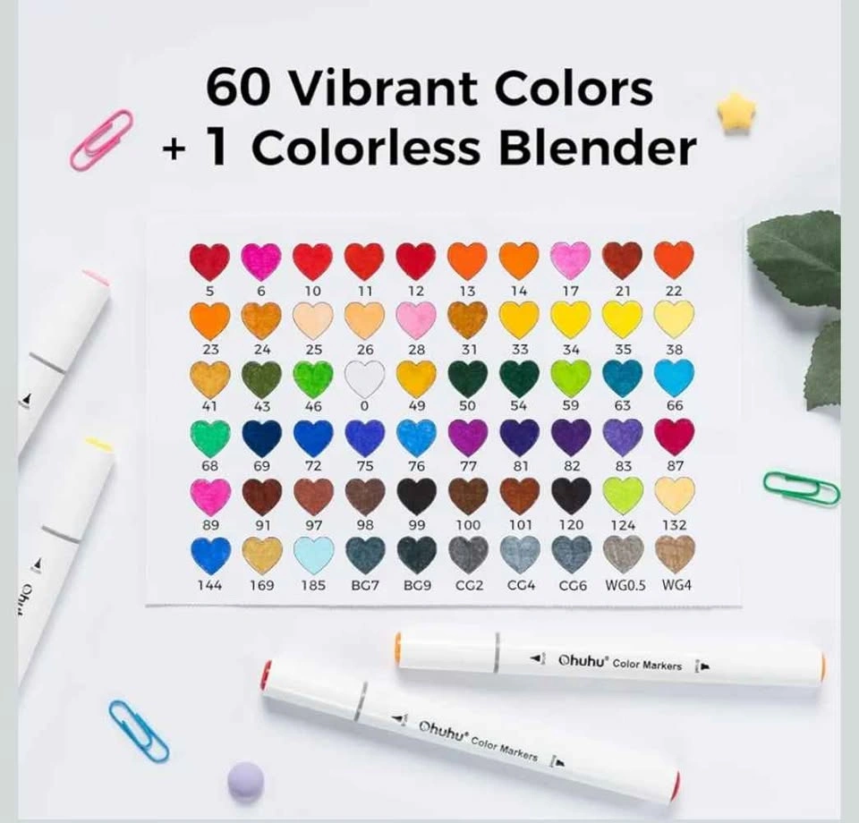 Ohuhu Water-Based Markers 60 Colors Dual Tip - photo 2