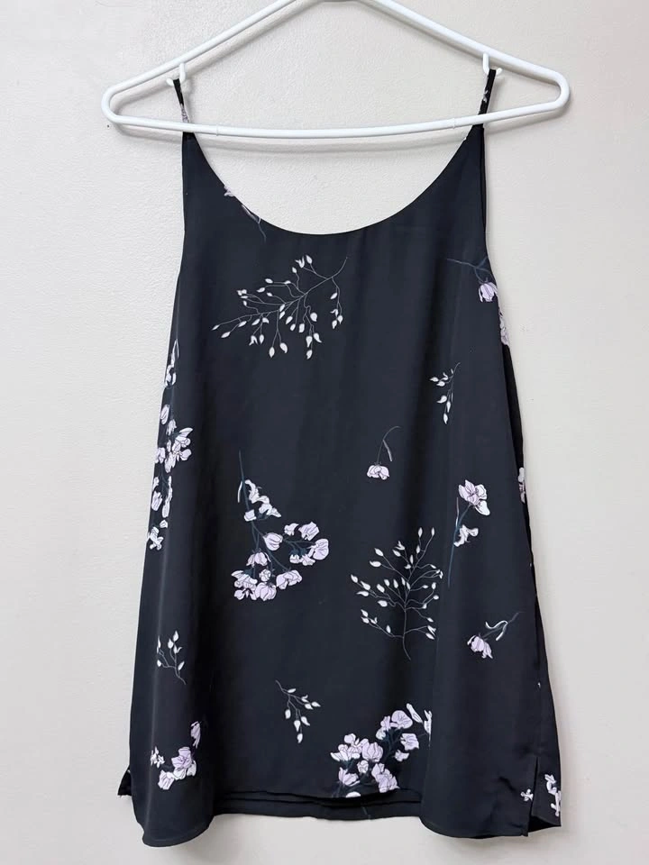 Reitmans Black Floral Camisole Tank Top - Size Medium - photo 5