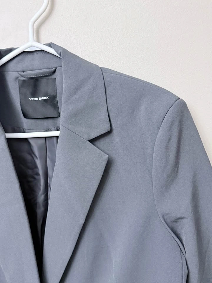 Vero Moda Single-Button Tailored Blazer - Grey - Size S - photo 3