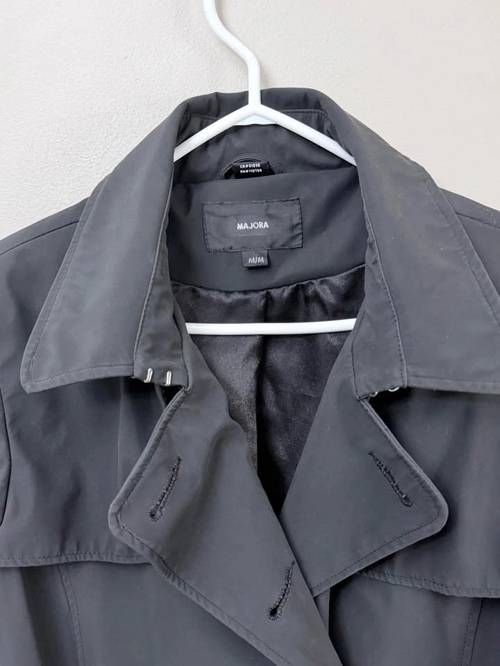 Woman Majora Double-Breasted Trench Coat Dark Grey Size M - photo 2