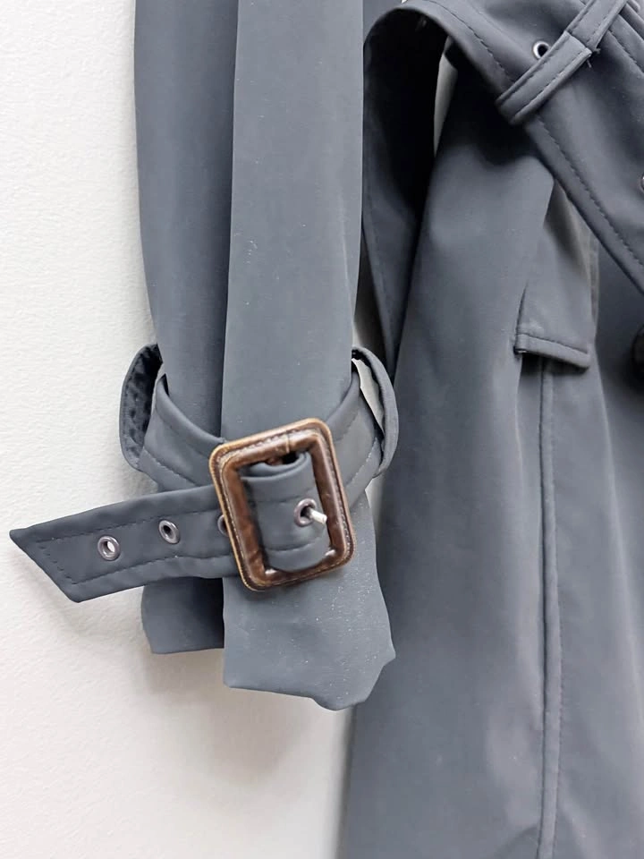 Woman Majora Double-Breasted Trench Coat Dark Grey Size M - photo 3