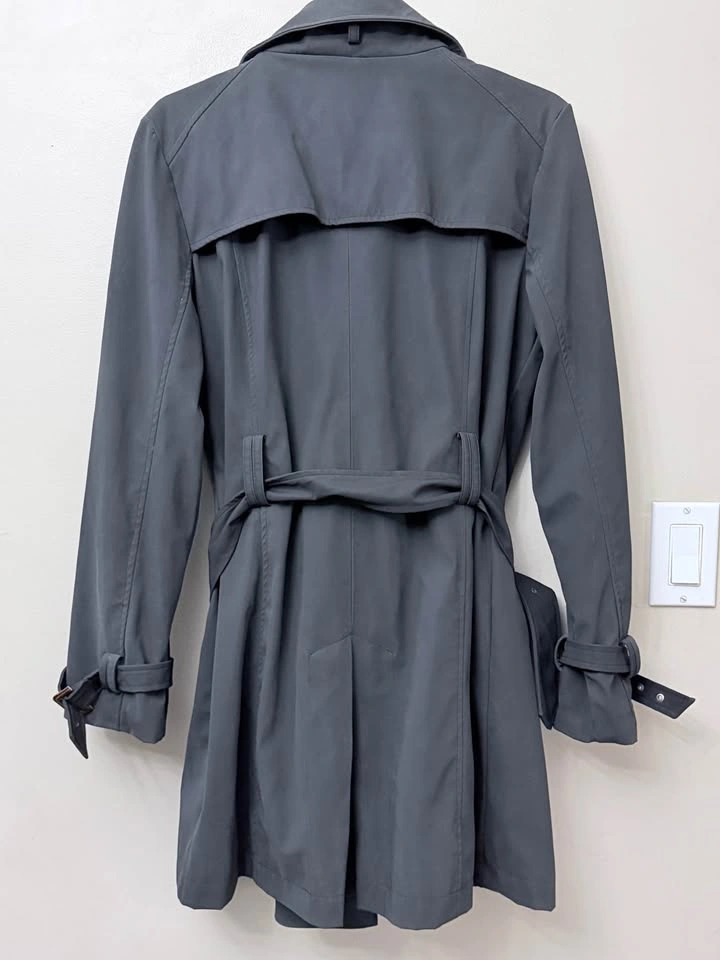 Woman Majora Double-Breasted Trench Coat Dark Grey Size M - photo 4