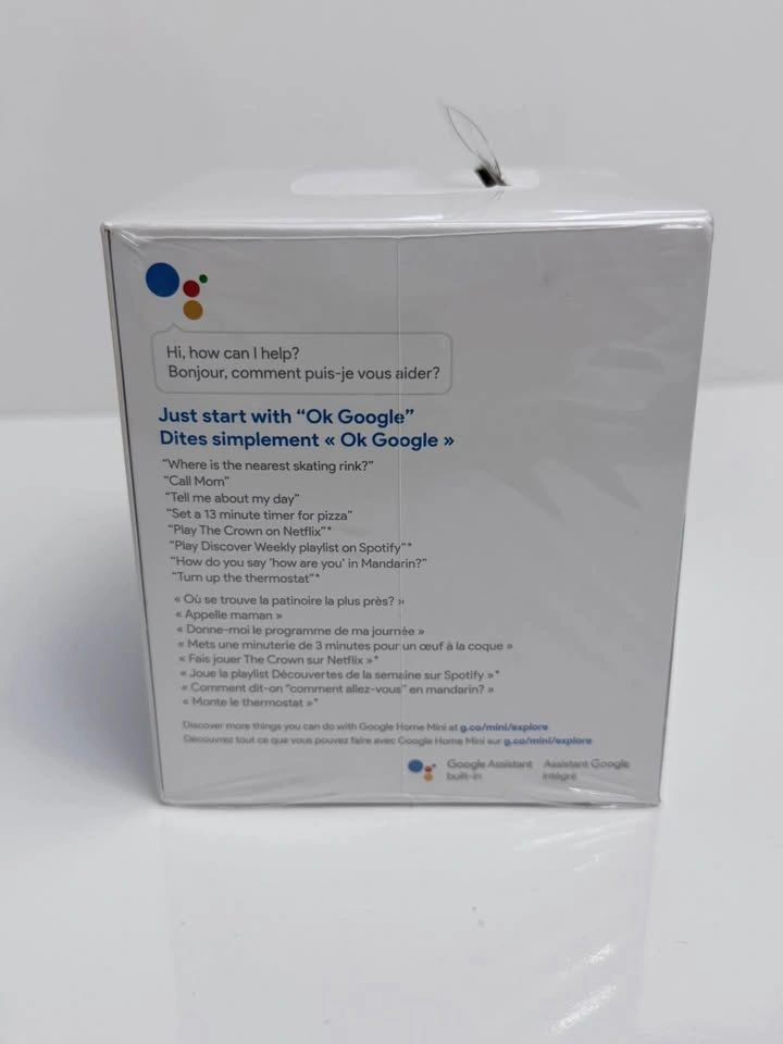 Google Home Mini Smart Speaker NEW SEALED Chalk - Google Assista - photo 3