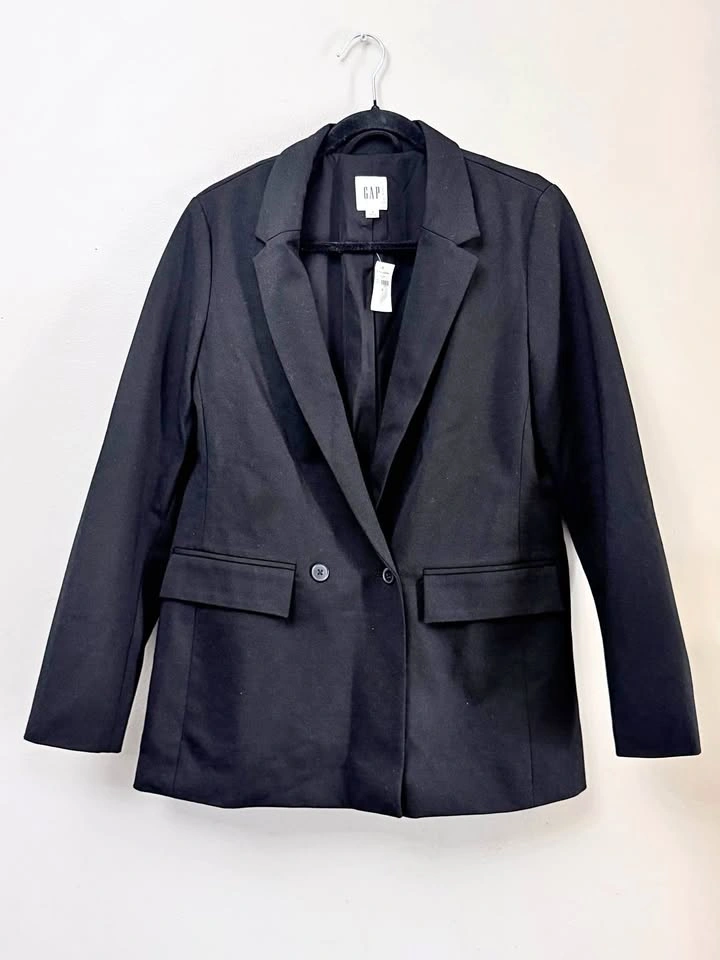 GAP Black Tailored Blazer Classic Single Button Work Office Wome