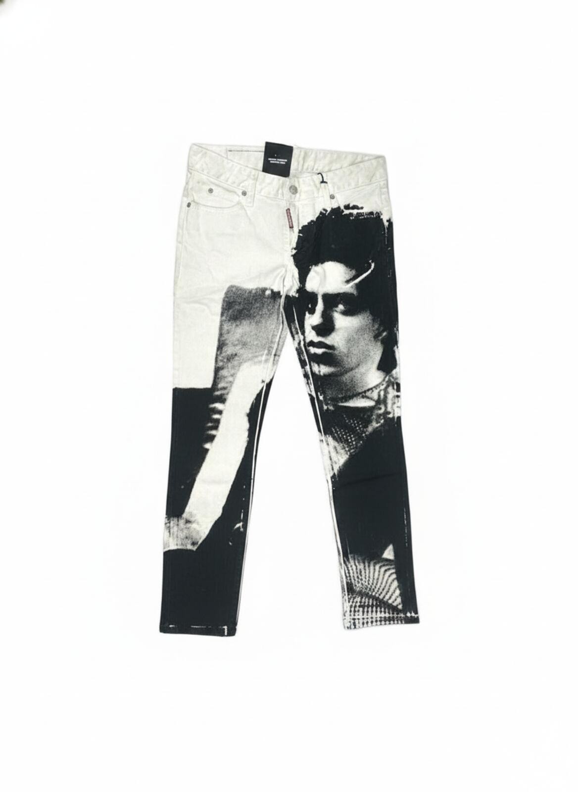 Dsquared2 Runway Straight Cropped Jean White Leopard Print IT 38 - photo 3
