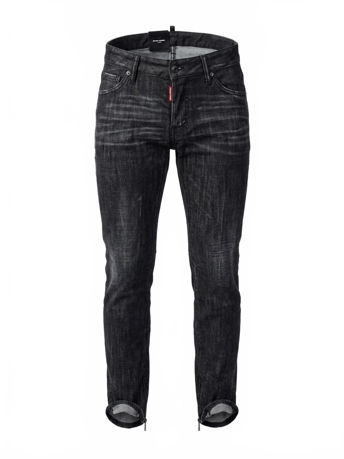 Dsquared2 Super Skinny Jean Grey Washed Ankle Zip Women IT 38 US