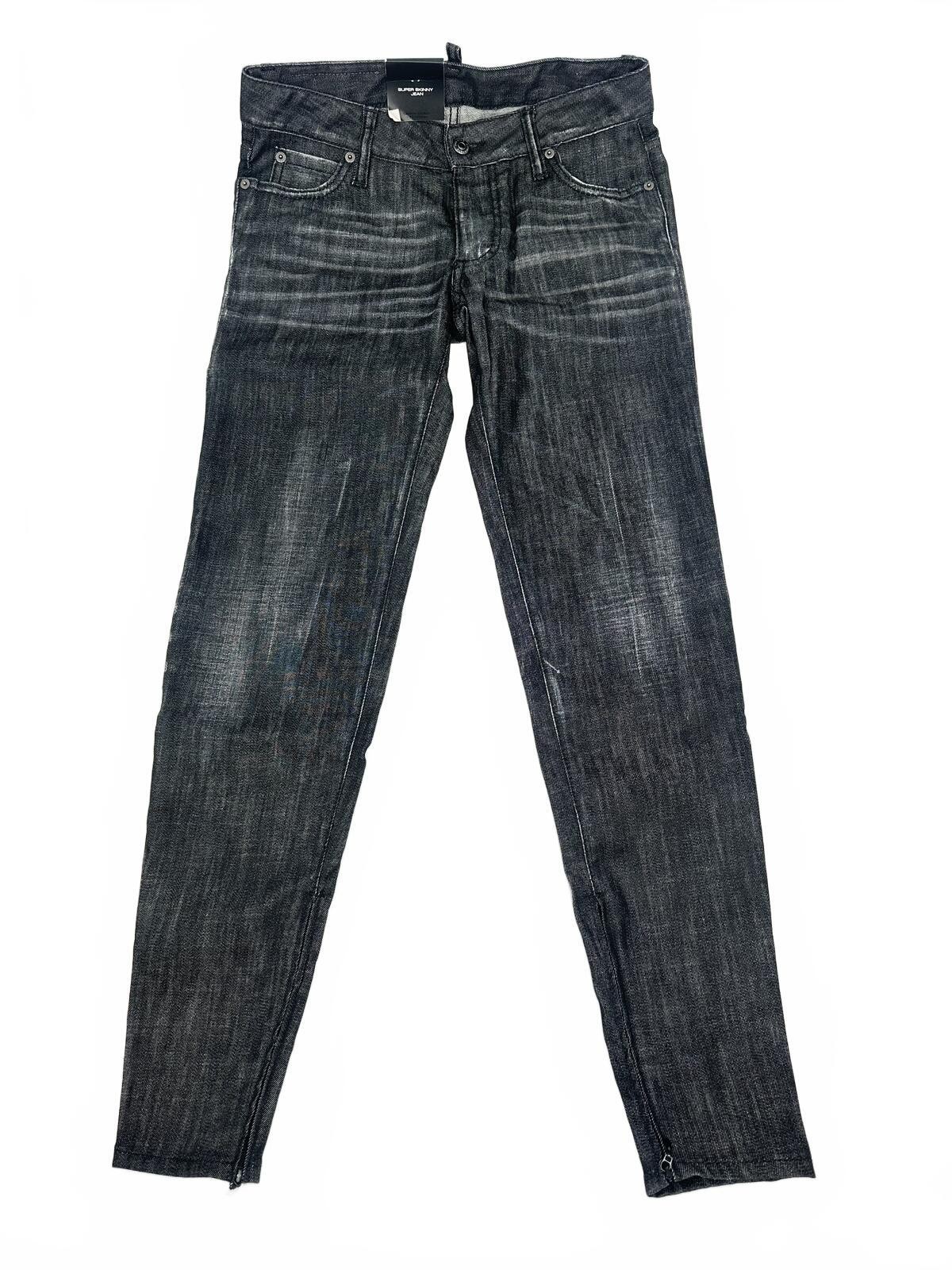 Dsquared2 Super Skinny Jean Grey Washed Ankle Zip Women IT 38 US - photo 3