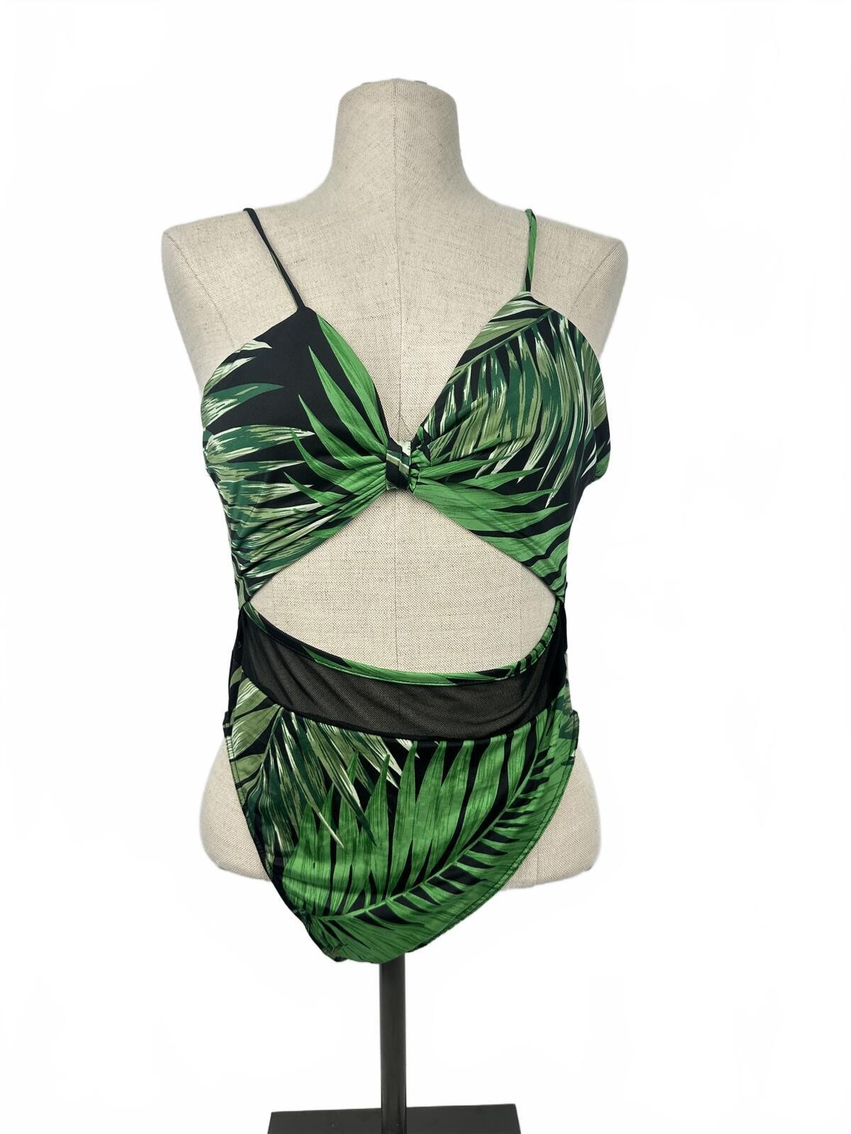 Fashion Nova 2pc Tropical Swimsuit & Mesh Robe Set L NWOT - photo 3