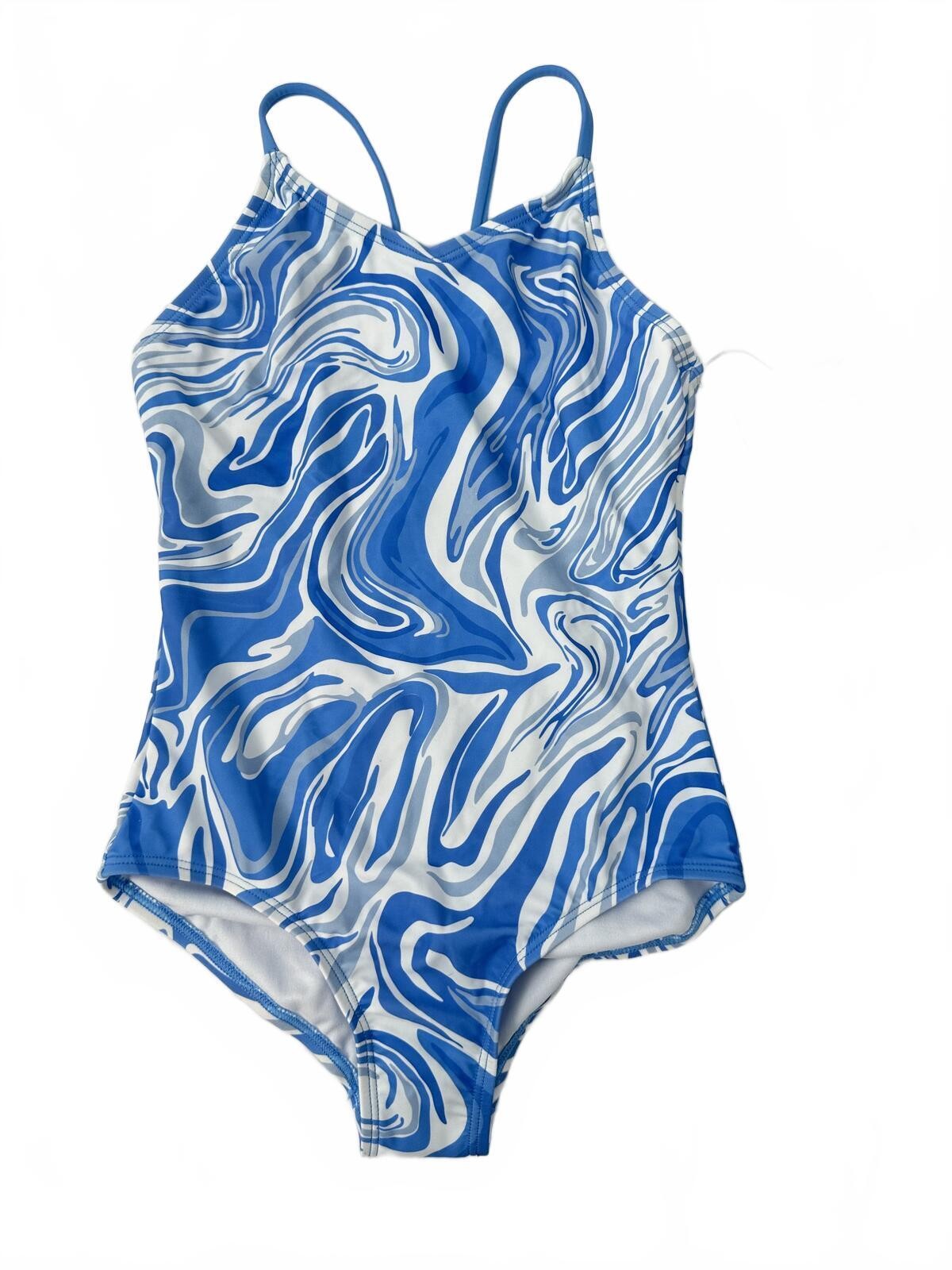 Kanu Surf Girls Blue White Marble Swirl One Piece Swimsuit Size - photo 2