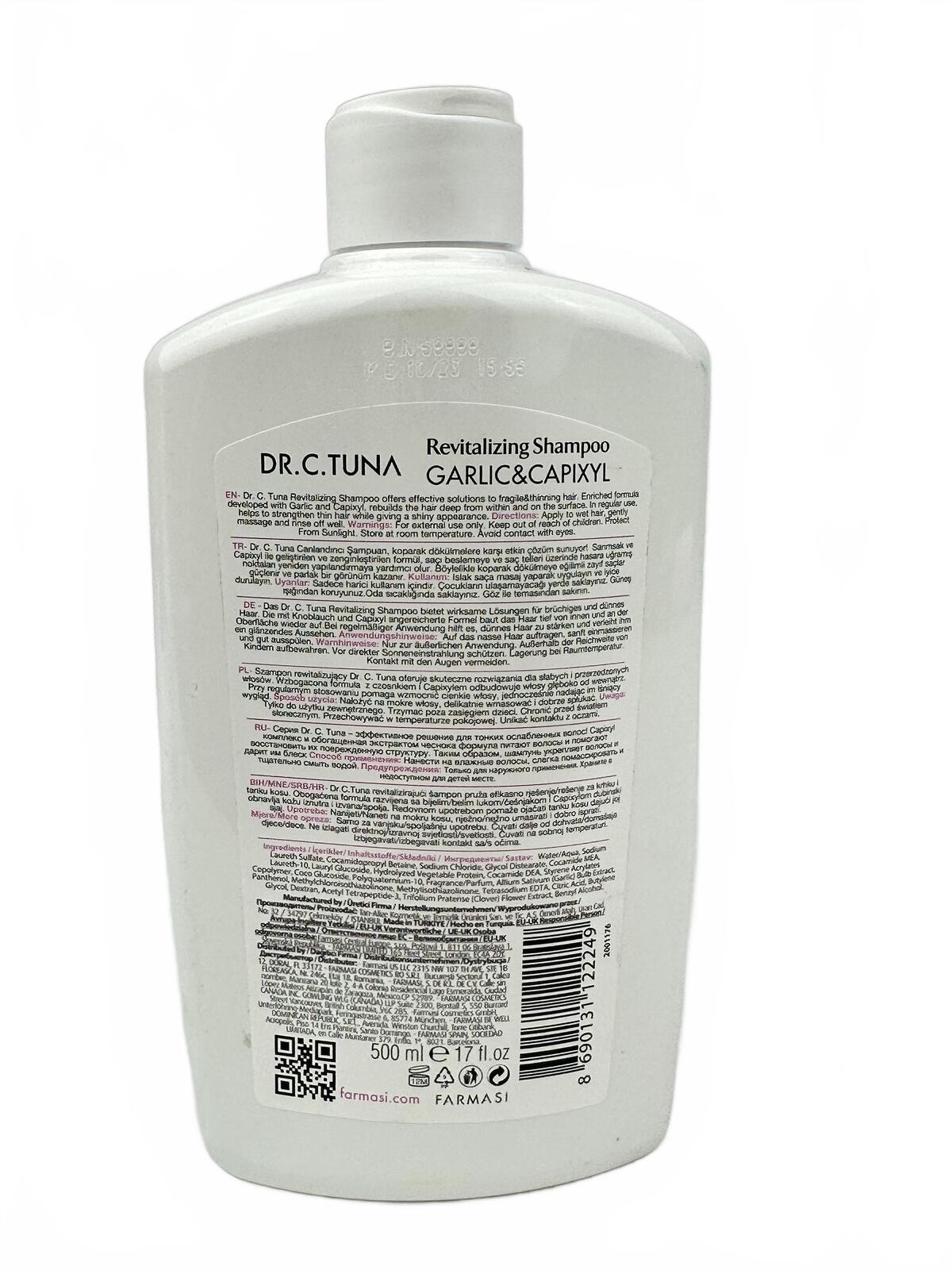 Dr. C Tuna Revitalizing Shampoo Garlic Capixyl 500ml Hair Growth - photo 2