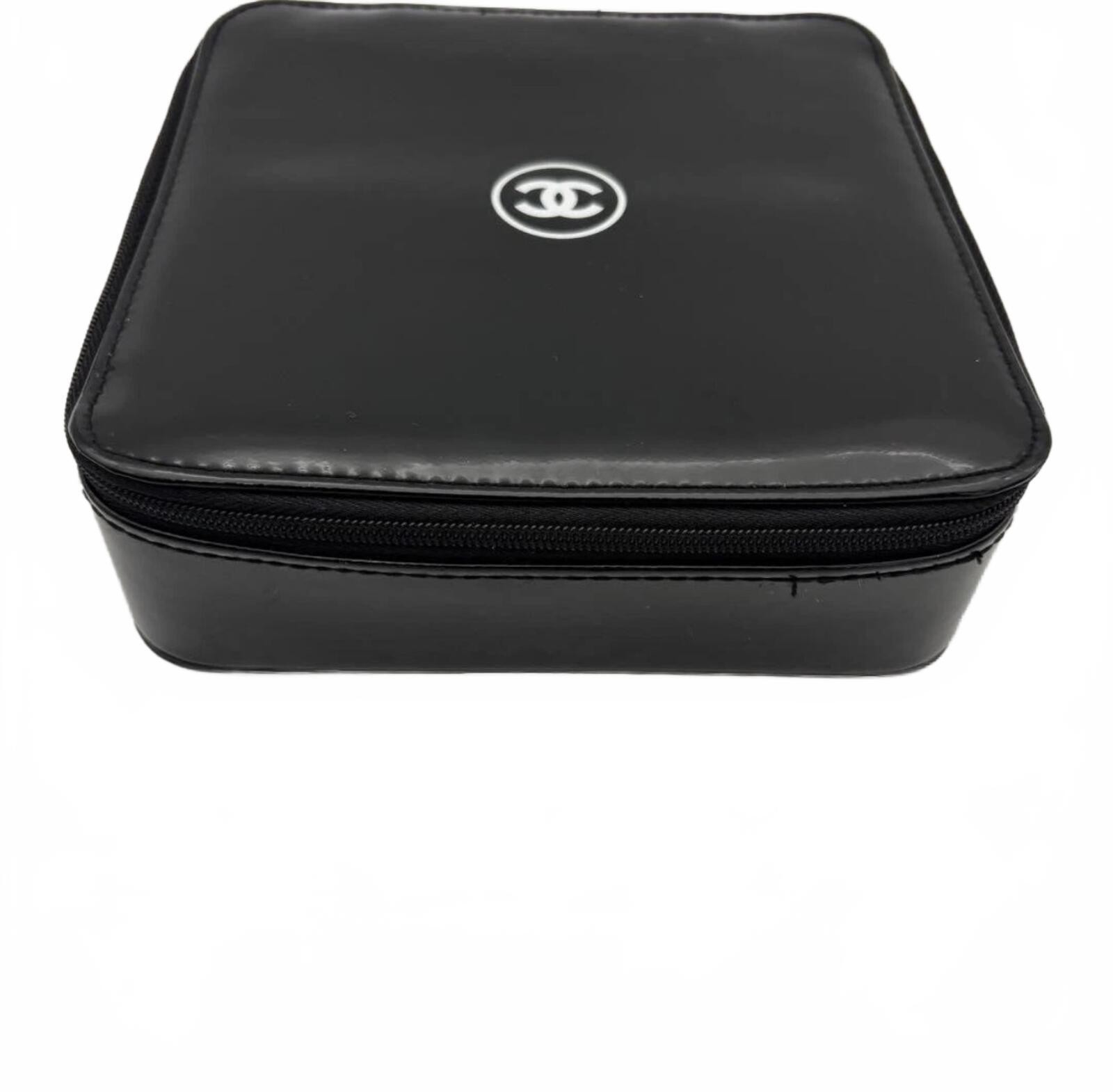 Chanel CC Logo Black Patent Cosmetic Case Vanity Pouch GWP | Pre - photo 3