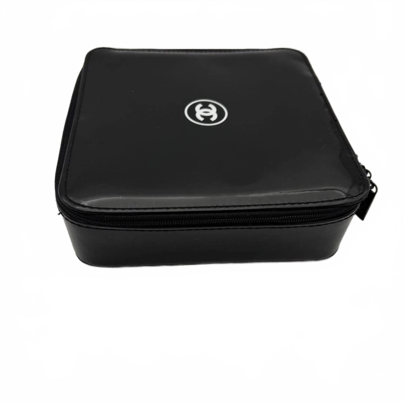 Chanel CC Logo Black Patent Cosmetic Case Vanity Pouch GWP | Pre - photo 4