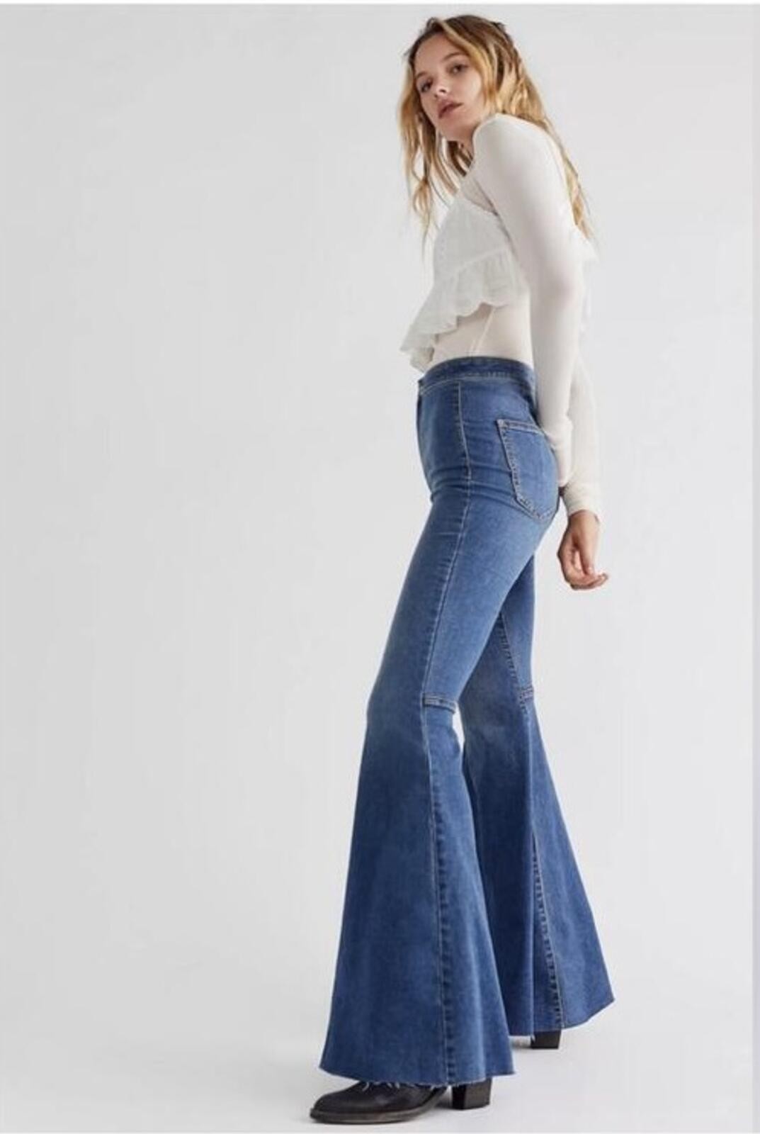 Free People Just Float On Flare Jeans High Rise Size 25 NWT - photo 3