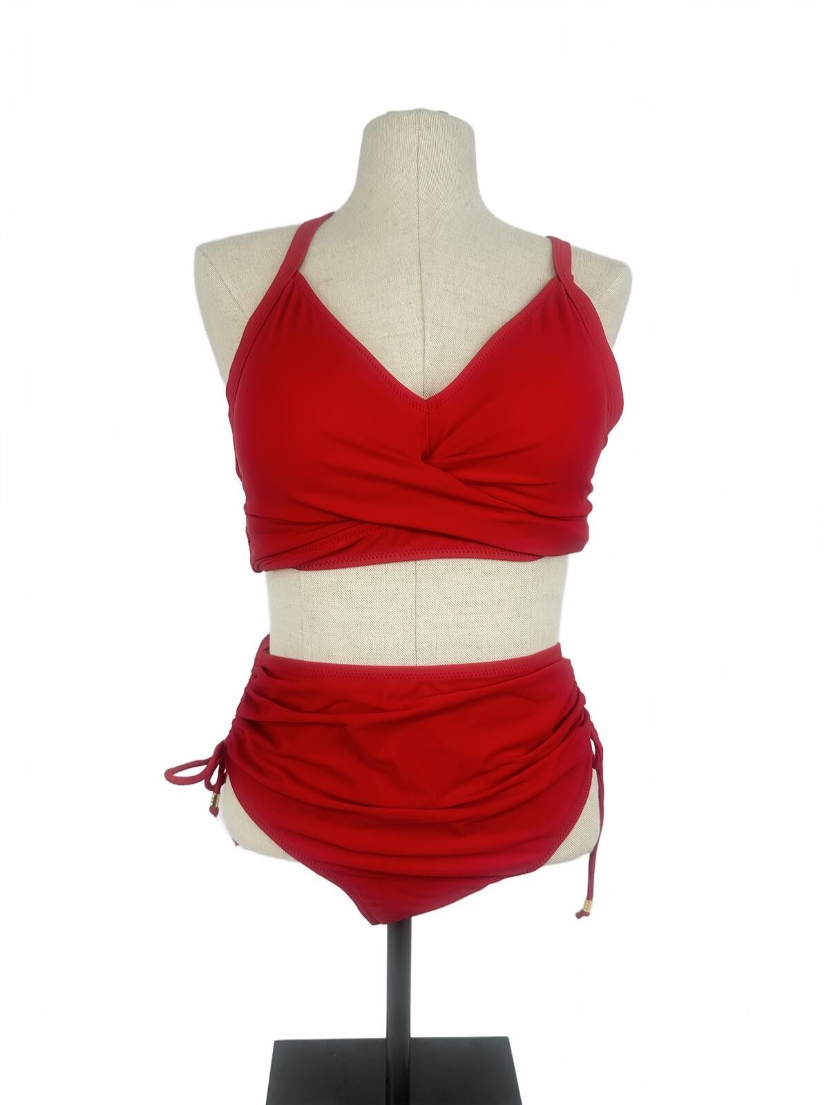 Red High Waisted Bikini Set M NWT - photo 2