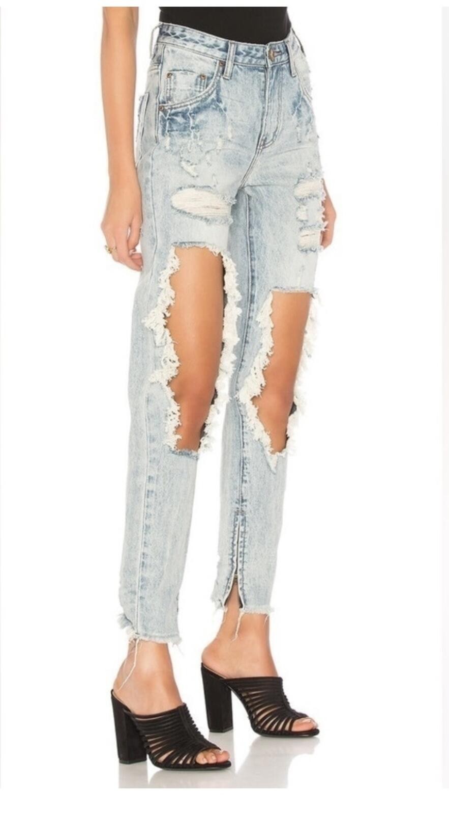 One Teaspoon Freebirds High Waist Skinny Jeans - Blue Hart Distr - photo 2