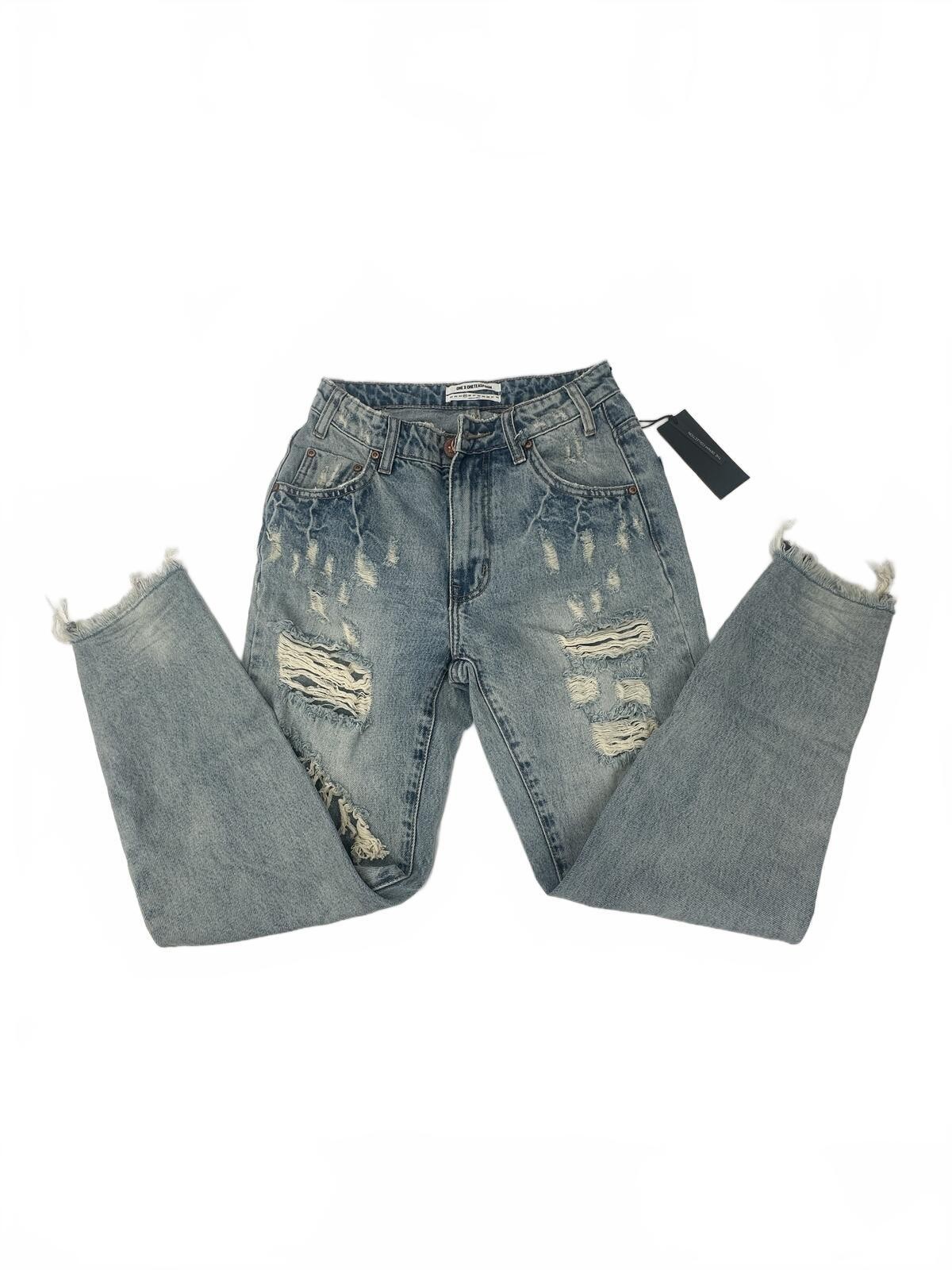 One Teaspoon Freebirds High Waist Skinny Jeans - Blue Hart Distr - photo 4