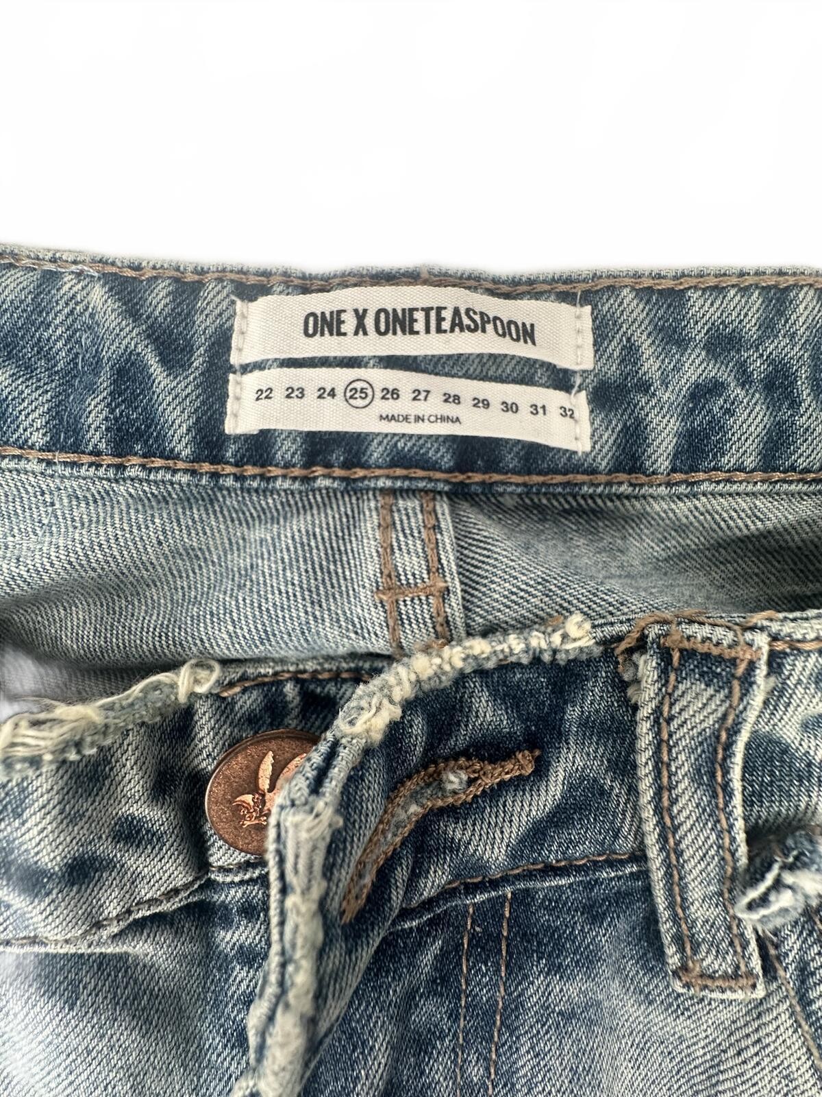 One Teaspoon Freebirds High Waist Skinny Jeans - Blue Hart Distr - photo 5