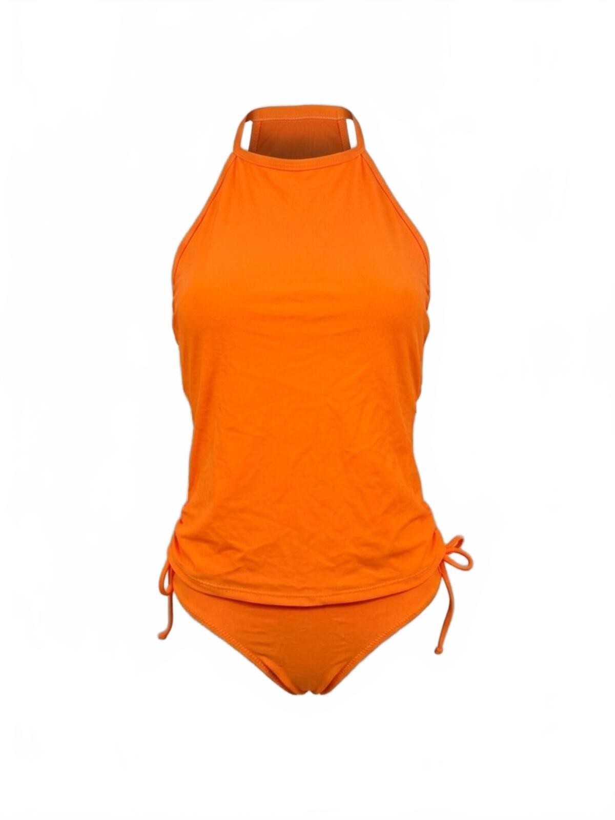 Beachsissi Neon Orange High Neck Tankini Set Size S NWT - photo 2