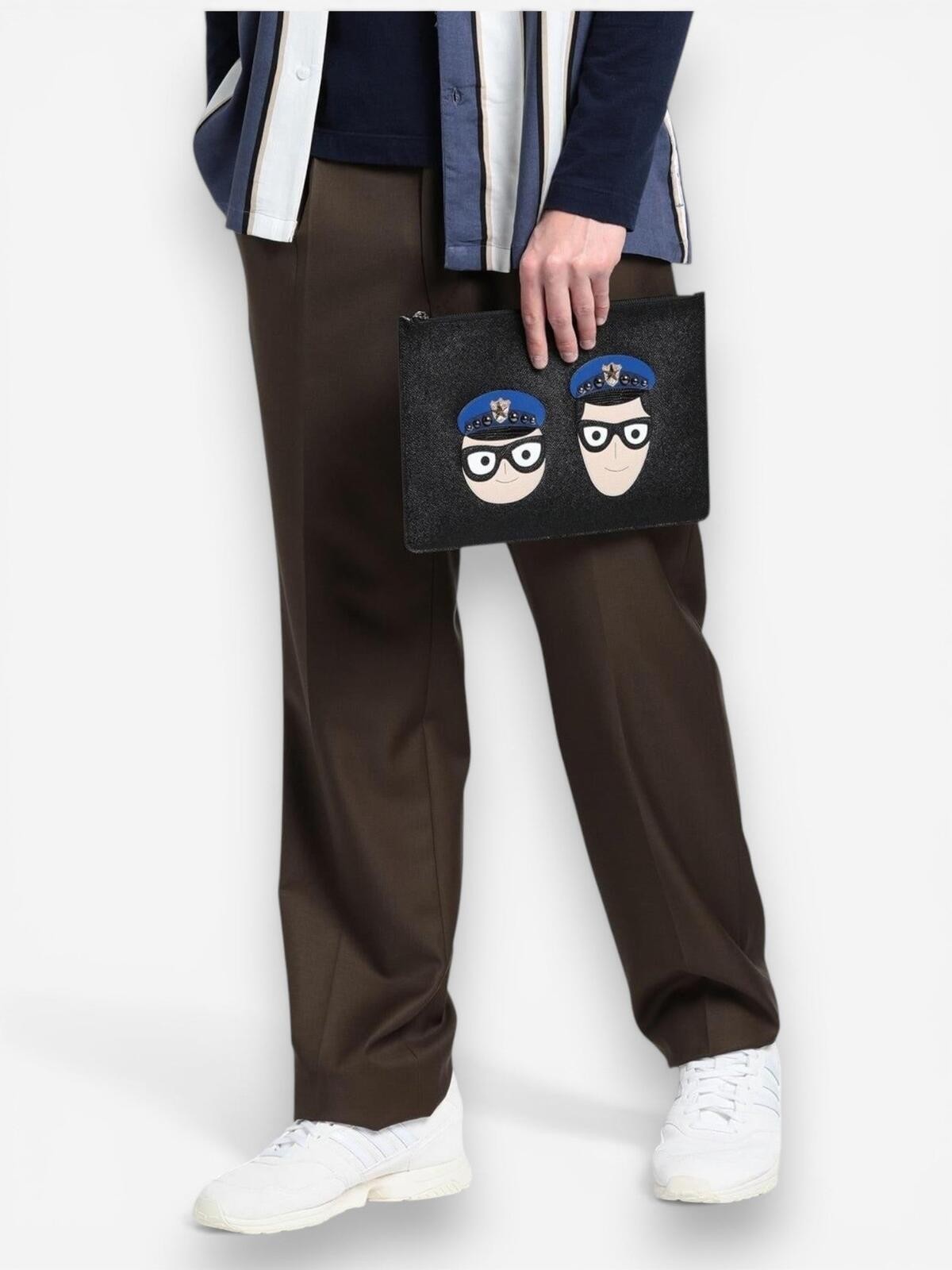 Dolce & Gabbana #DGFamily Black Calfskin Zip Pouch Face Appliqué - photo 2