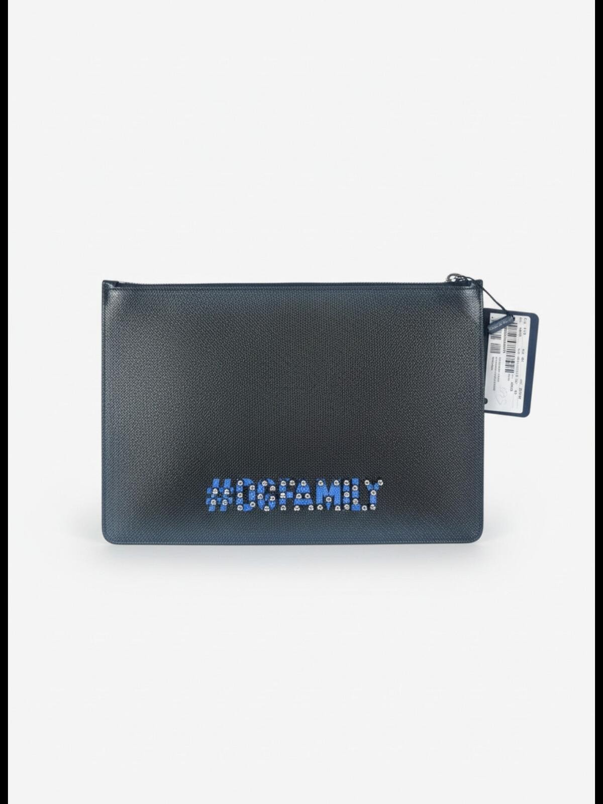 Dolce & Gabbana #DGFamily Black Calfskin Zip Pouch Face Appliqué - photo 3