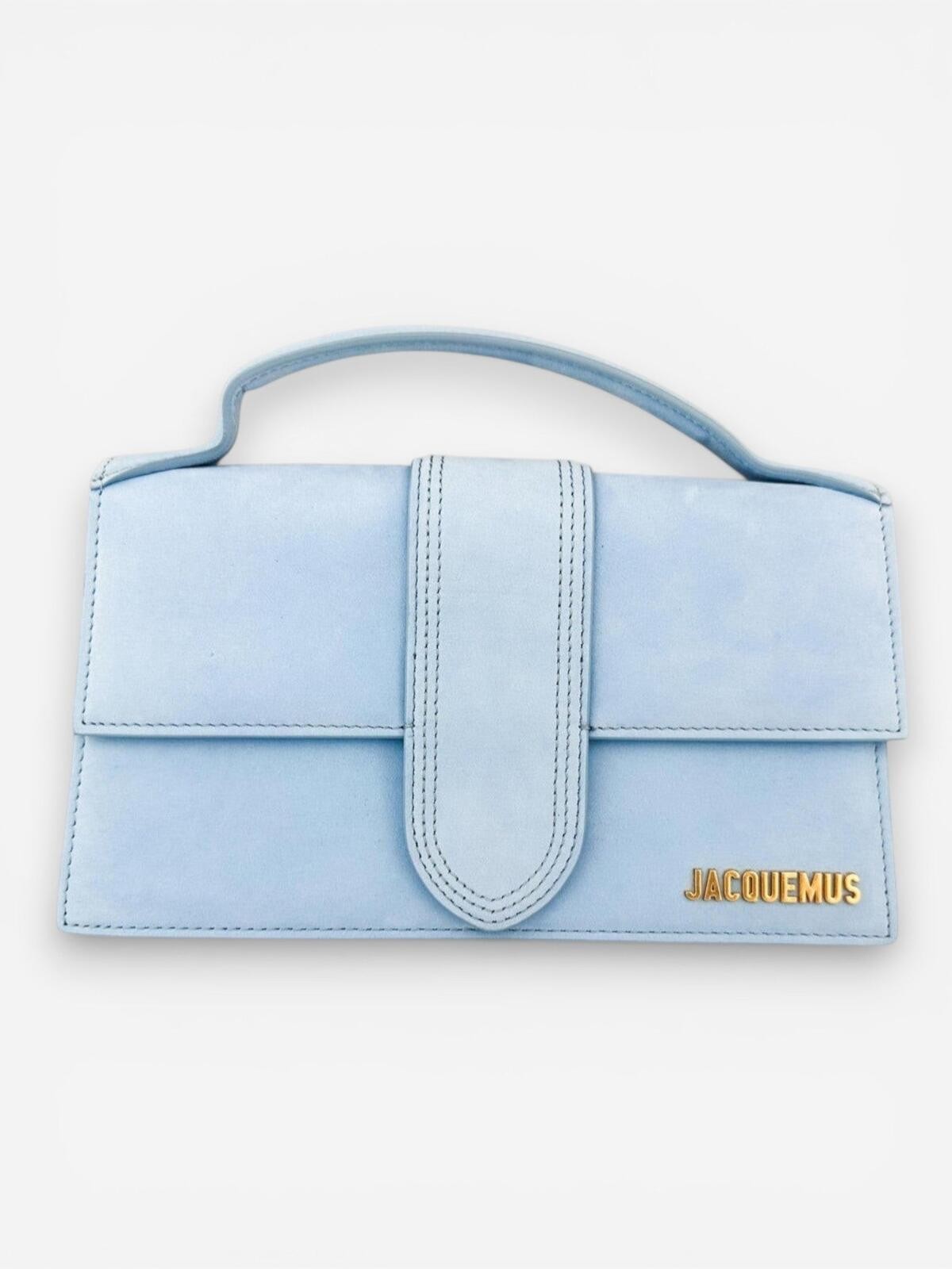 Jacquemus Le Grand Bambino Light Blue Suede Bag NWT