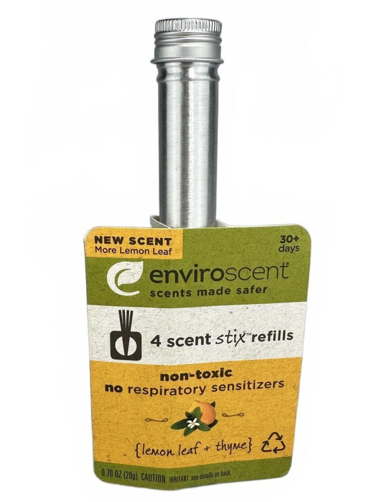 Enviroscent Scent Stix Refills 4 Pack Lemon Leaf Thyme Non Toxic