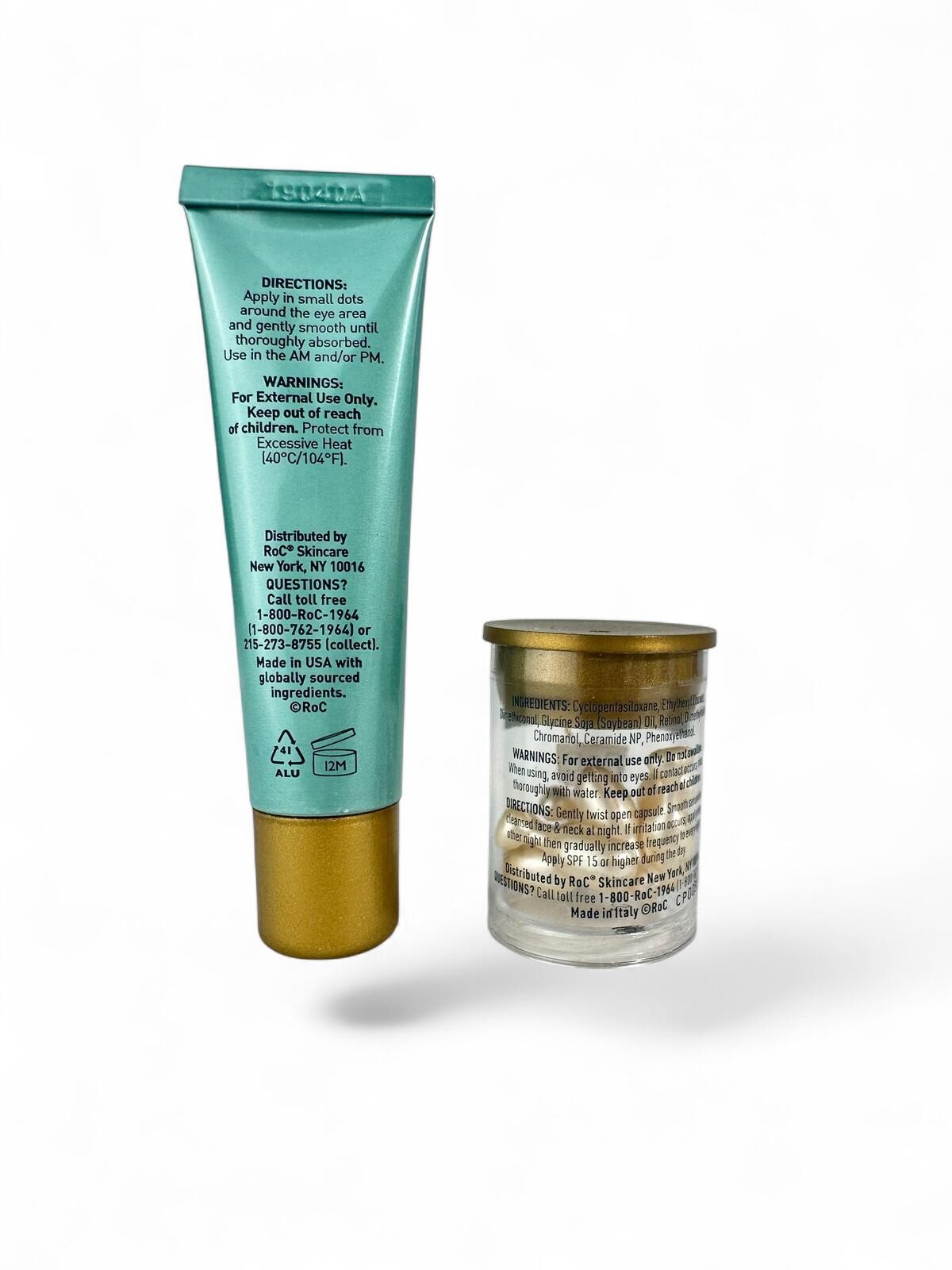 RoC Eye Cream Dark Circles Puffiness 15 ml + Retinol Capsules 7c - photo 2