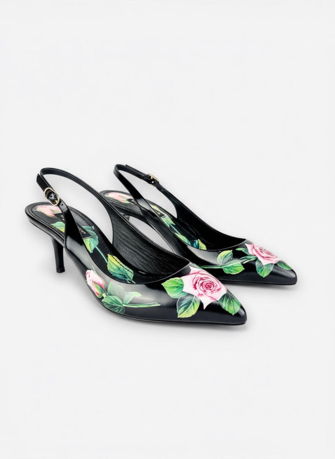 Dolce & Gabbana Lori Rose Floral Slingback Pump EU 35 US 5 | New