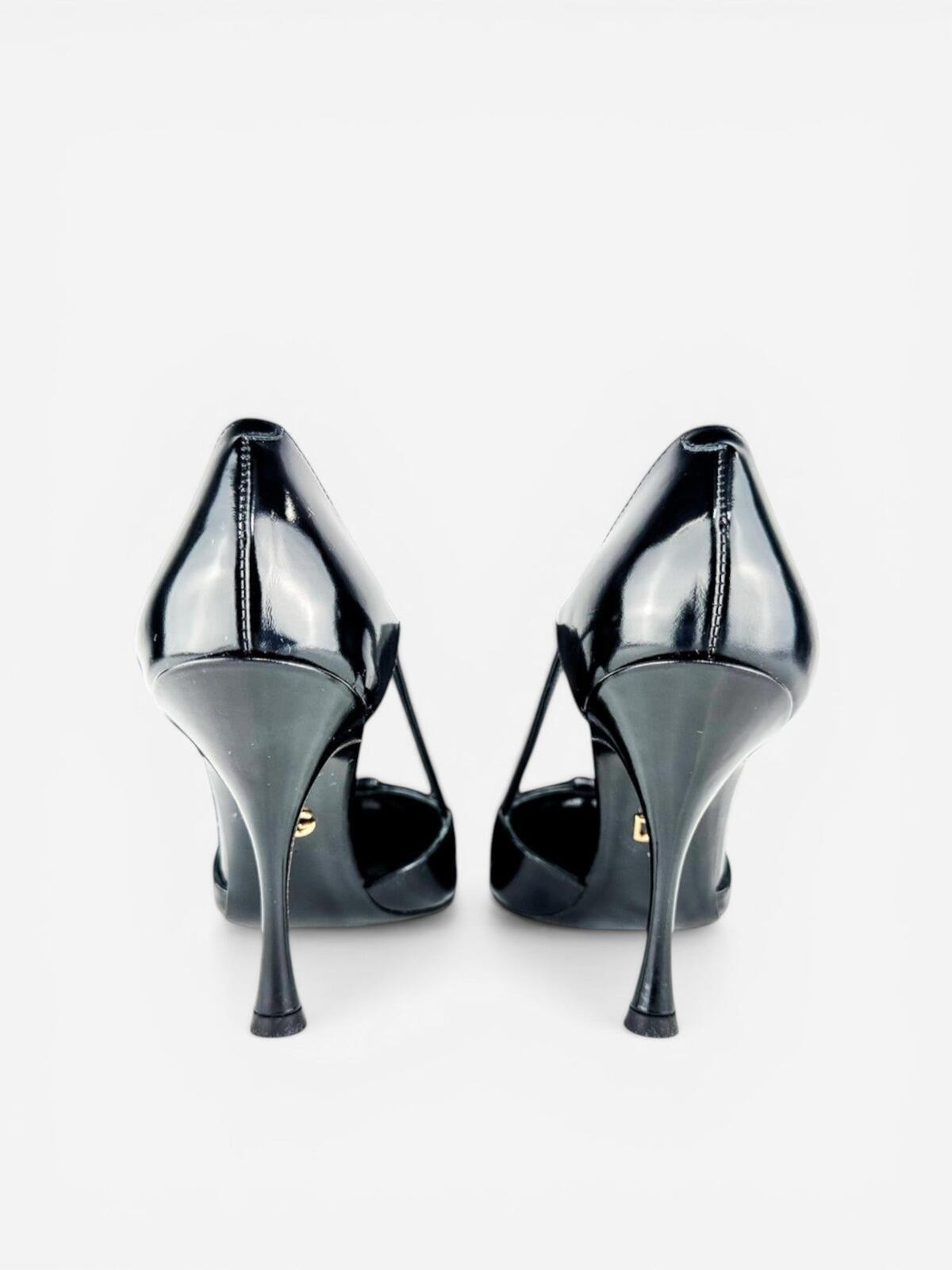 Dolce & Gabbana Black Patent Leather Bow Stiletto Pump EU 35.5 U - photo 4