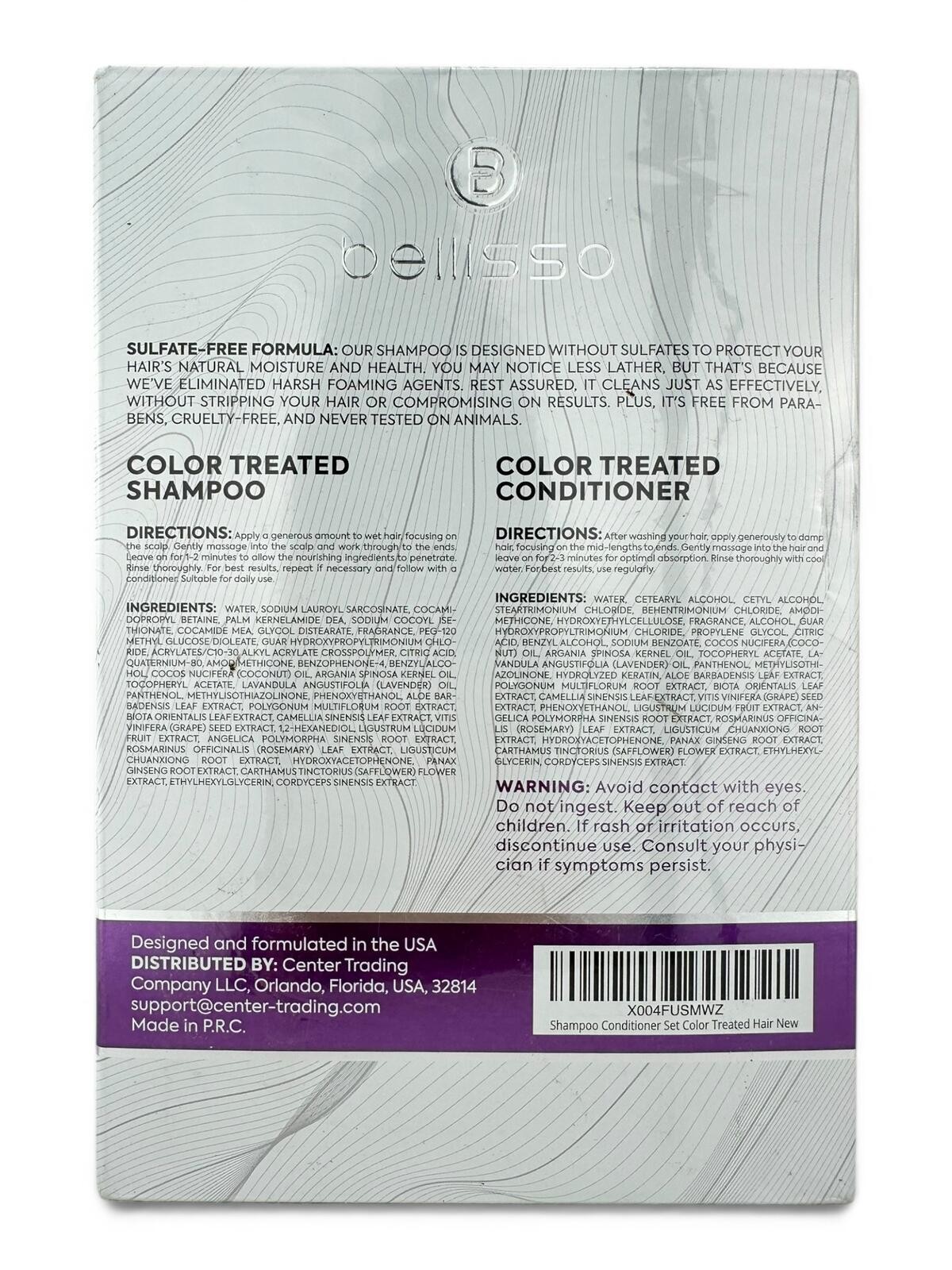 Bellisso Color Treated Shampoo & Conditioner Set Sulfate-Free Ne - photo 4