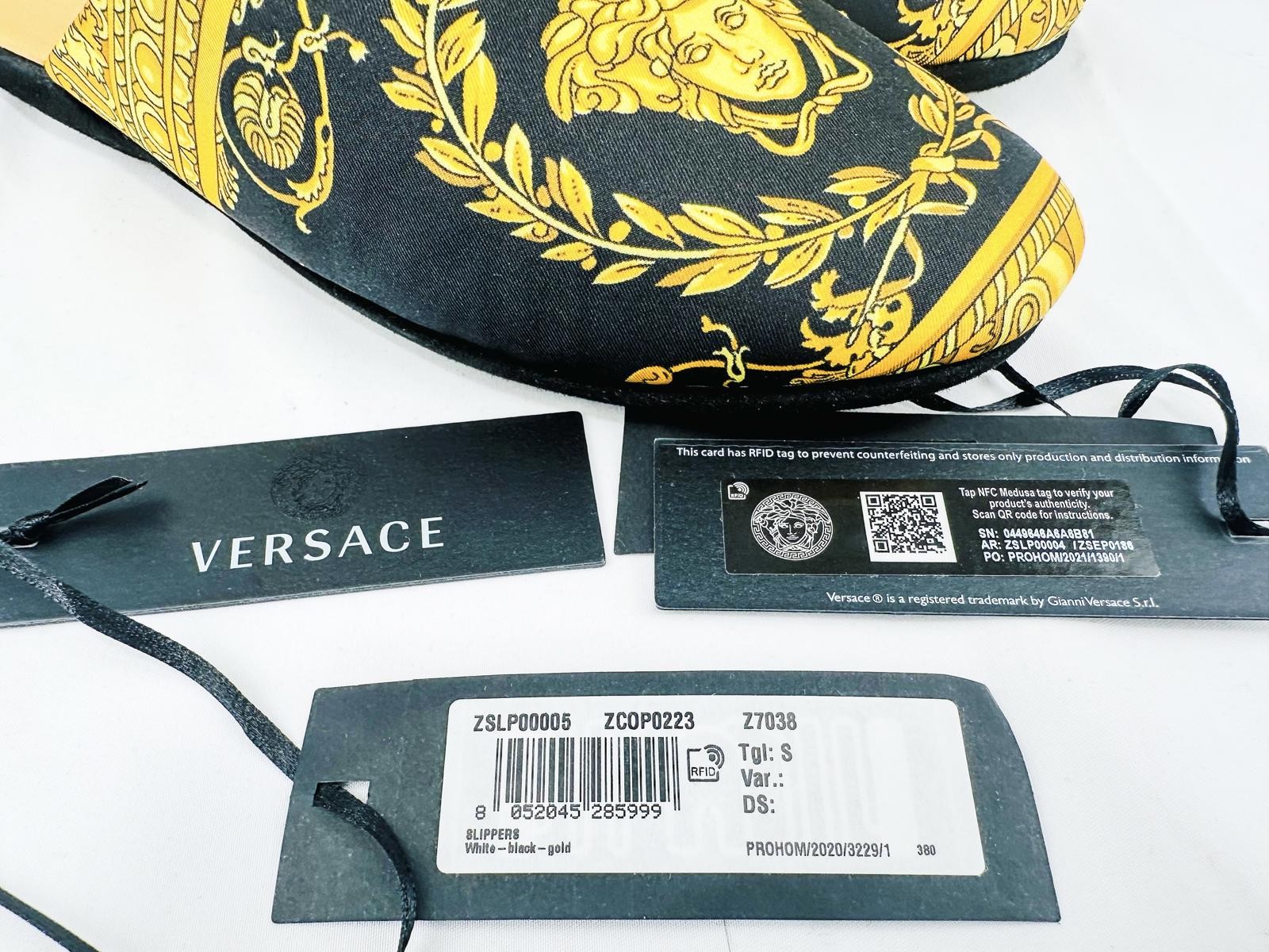 Versace Medusa Baroque Slippers Black/Gold EU 41 (US 8) - photo 2