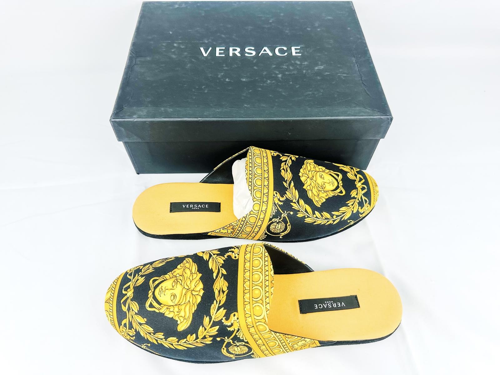 Versace Medusa Baroque Slippers Black/Gold EU 41 (US 8) - photo 5