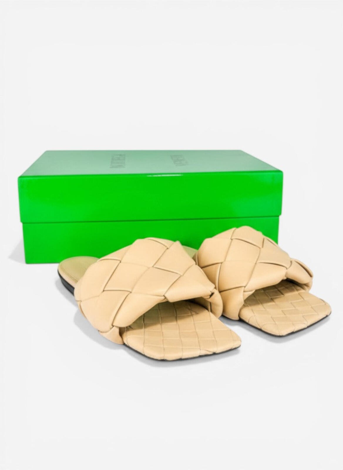Bottega Veneta Lido Cane Sugar Padded Intrecciato Flat Slide EU