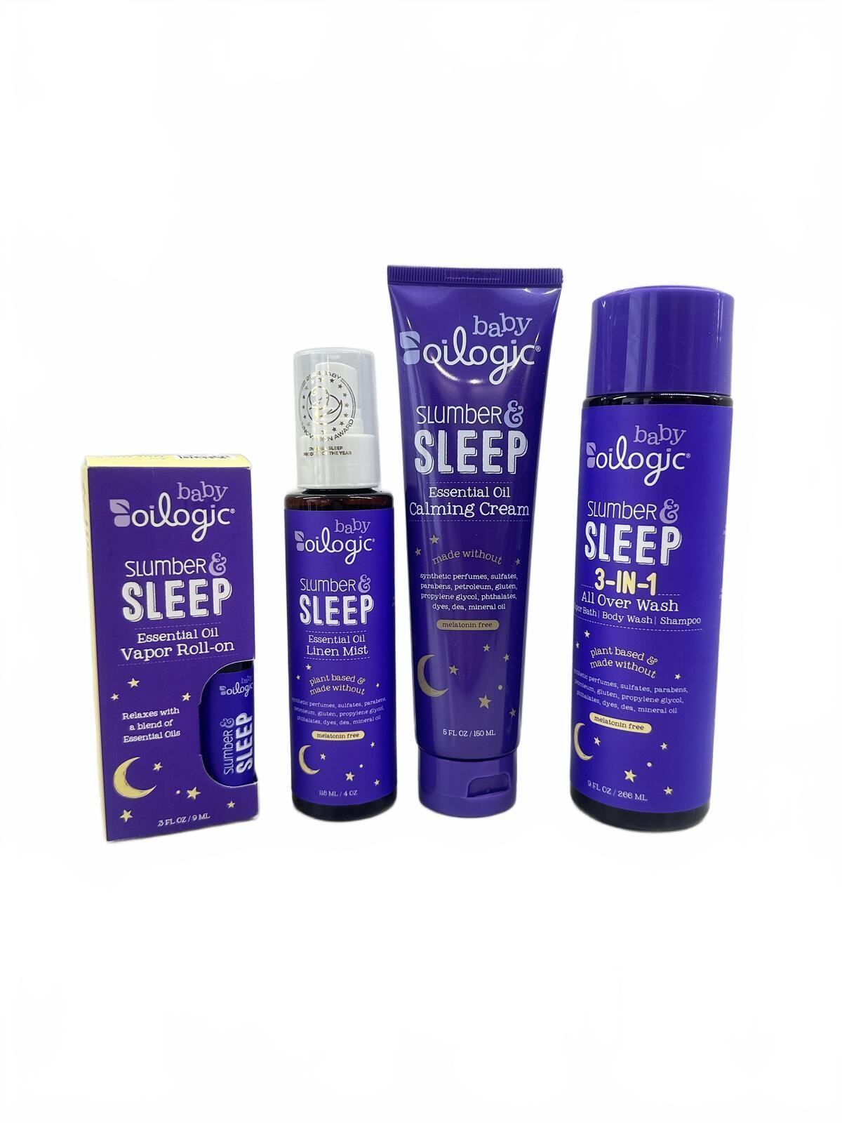 Baby Oilogic Slumber Sleep 4pc Set Wash Cream Mist Roll-On - photo 2