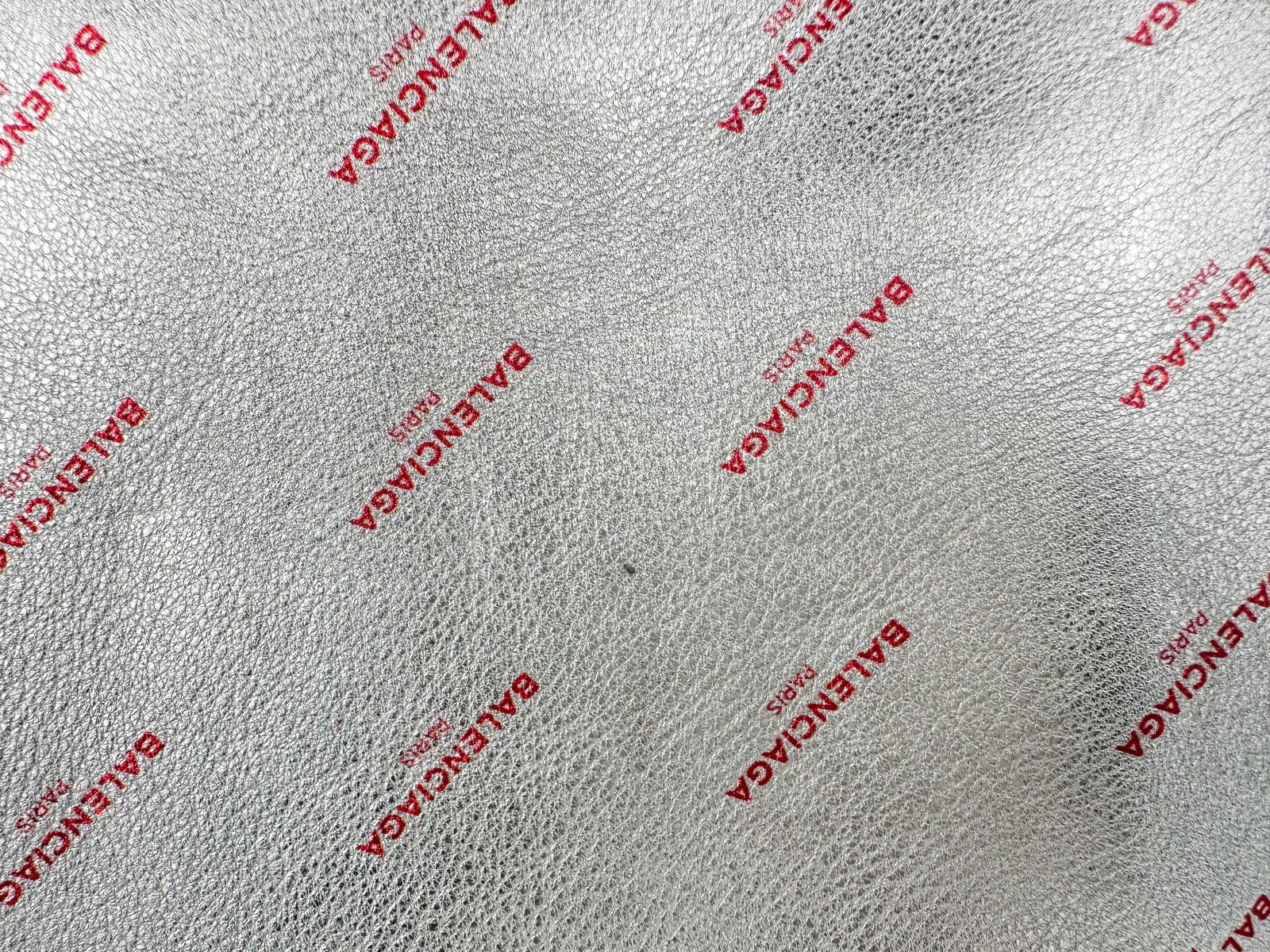 Balenciaga Metallic Silver Logo Leather Pouch - photo 5