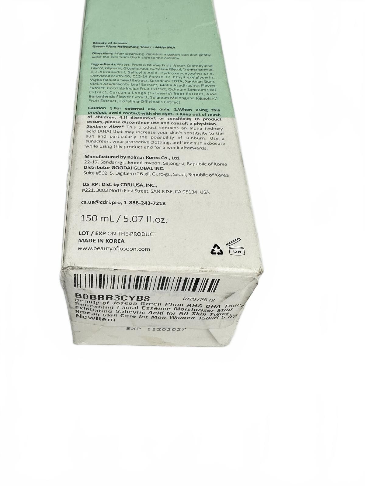 Beauty of Joseon Green Plum Toner AHA BHA 150ml - photo 3