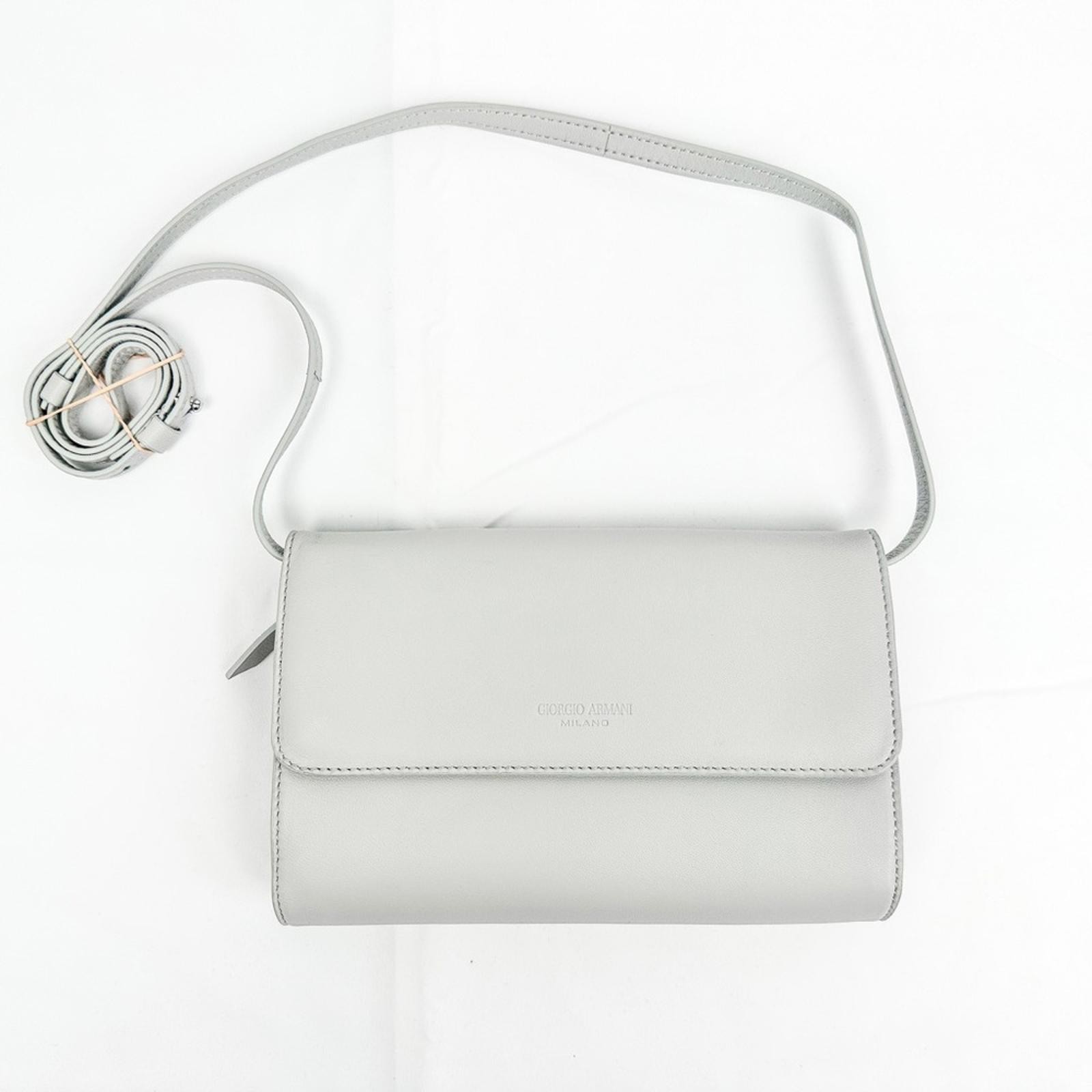 Giorgio Armani Leather Convertible Wallet with Strap Crossbody L - photo 5