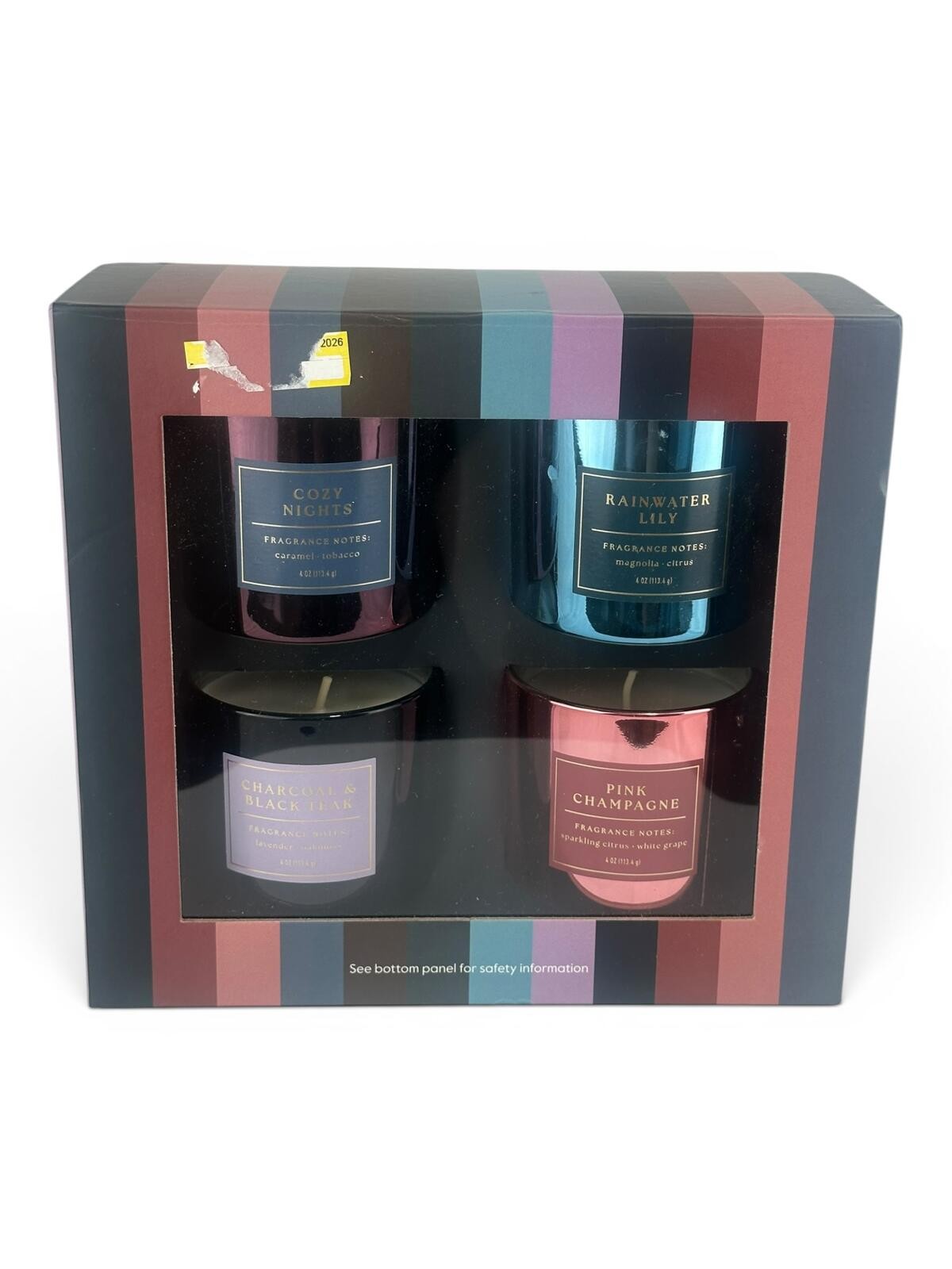 Threshold Scented Candle Gift Set 4 Pack 4oz Cozy Nights Pink Ch