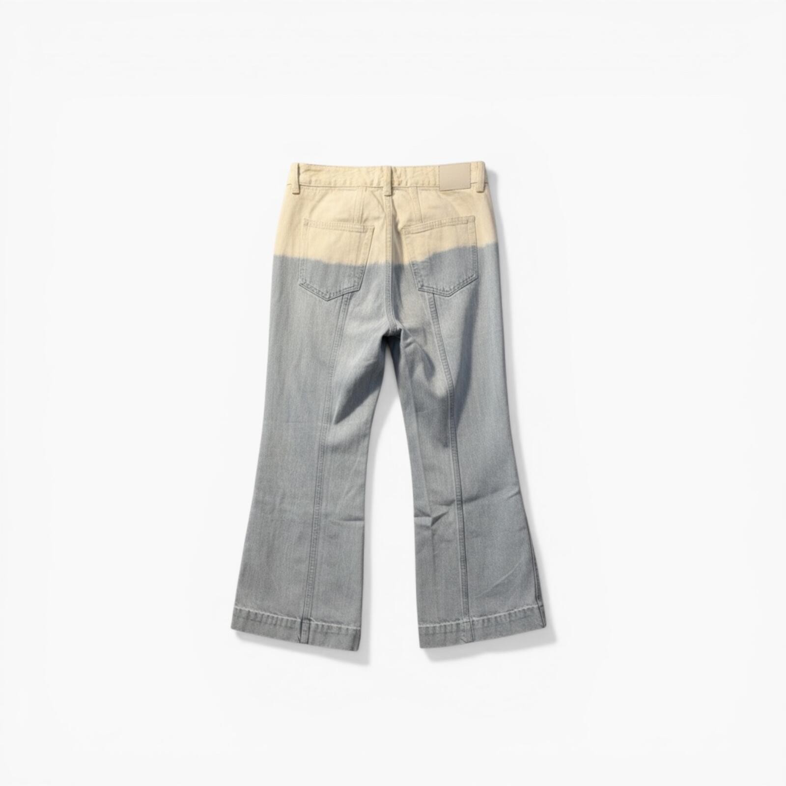 Ulla Johnson Dip-Bleach Wide Leg Cropped Jeans Blue Beige XS - N - photo 4