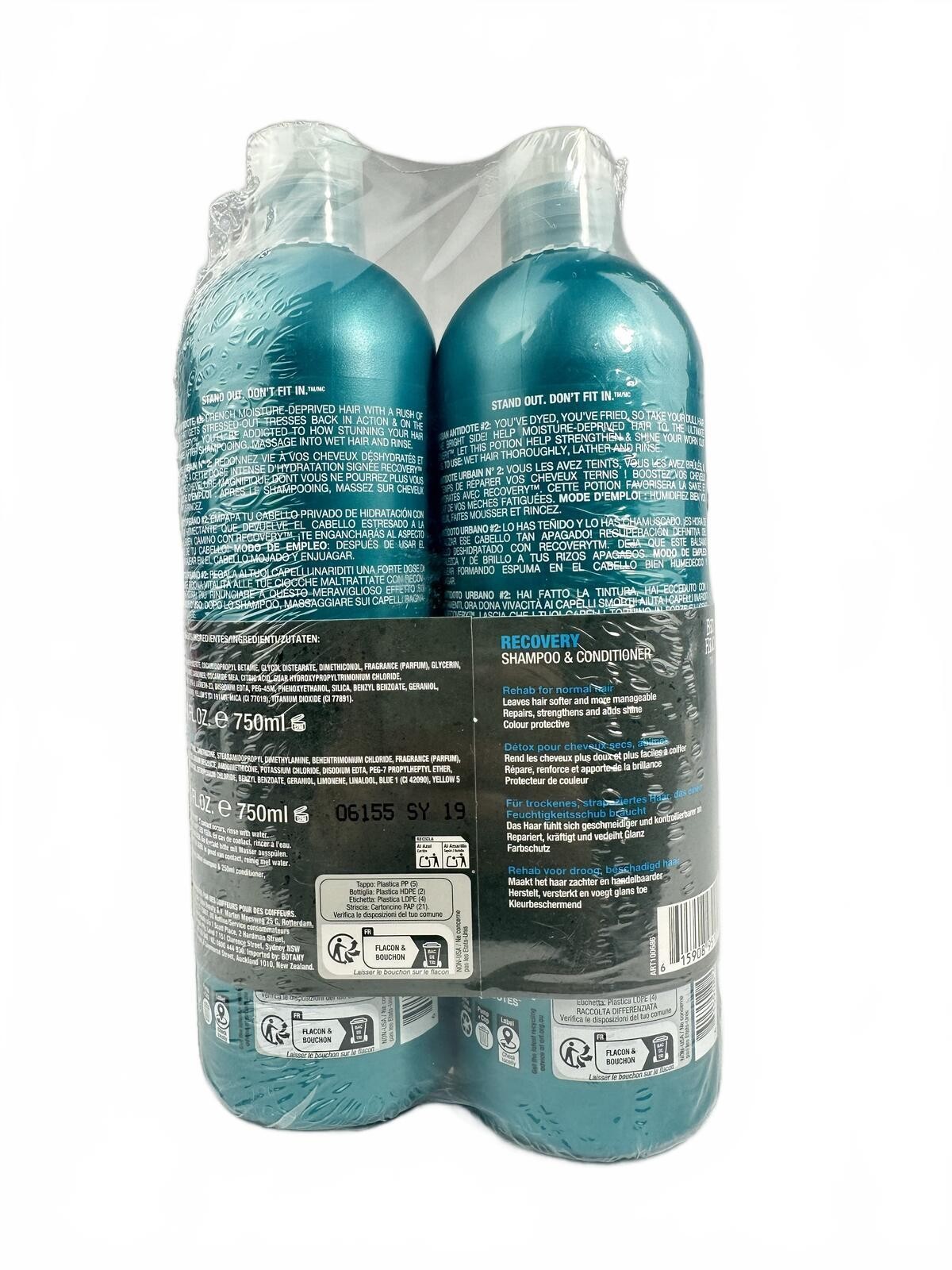 TIGI Bed Head Recovery Duo 750ml Shampoo Conditioner Set NEW Sea - photo 2
