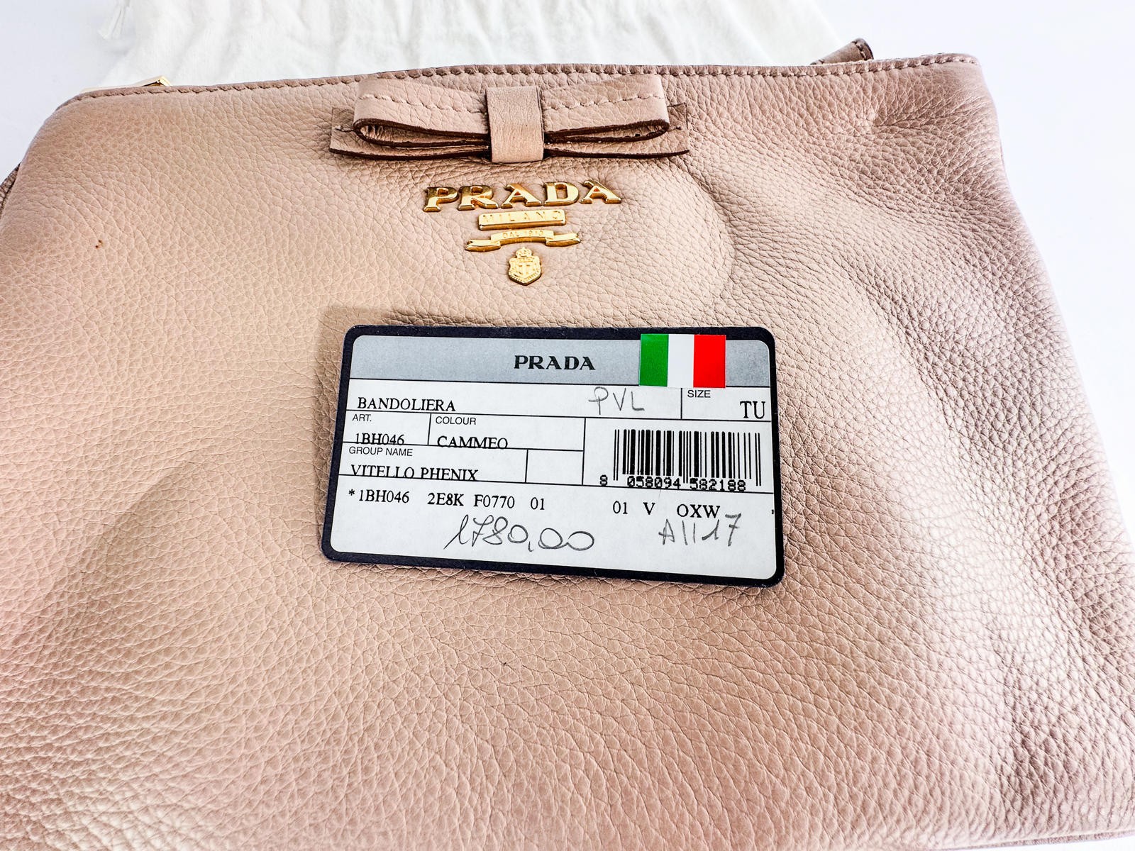 Prada Vitello Phenix Double Zip Crossbody Bag Cammeo Beige Leath - photo 2