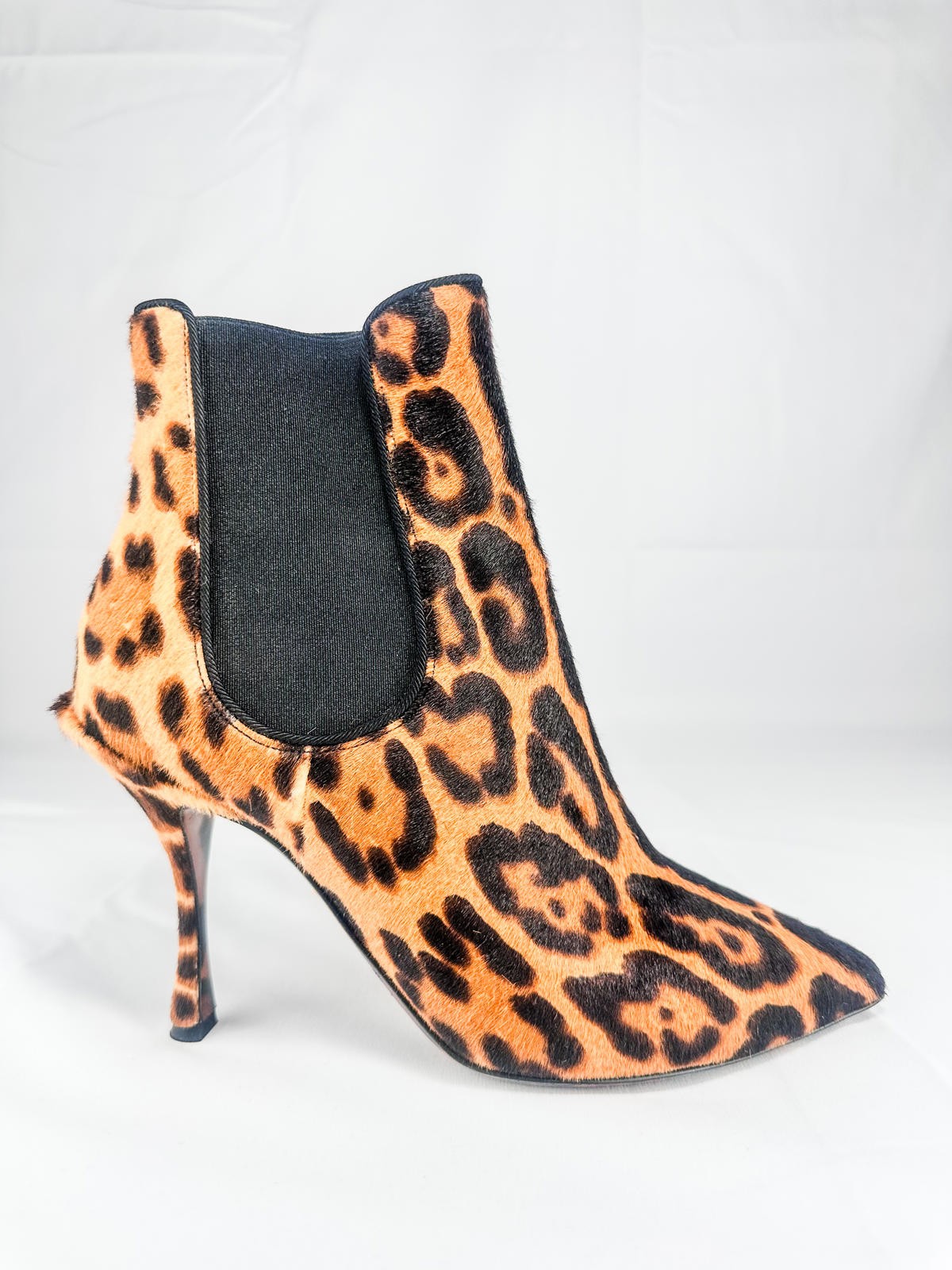 Leopard-Print Calf Hair Ankle Boots EU 36.5 NIB