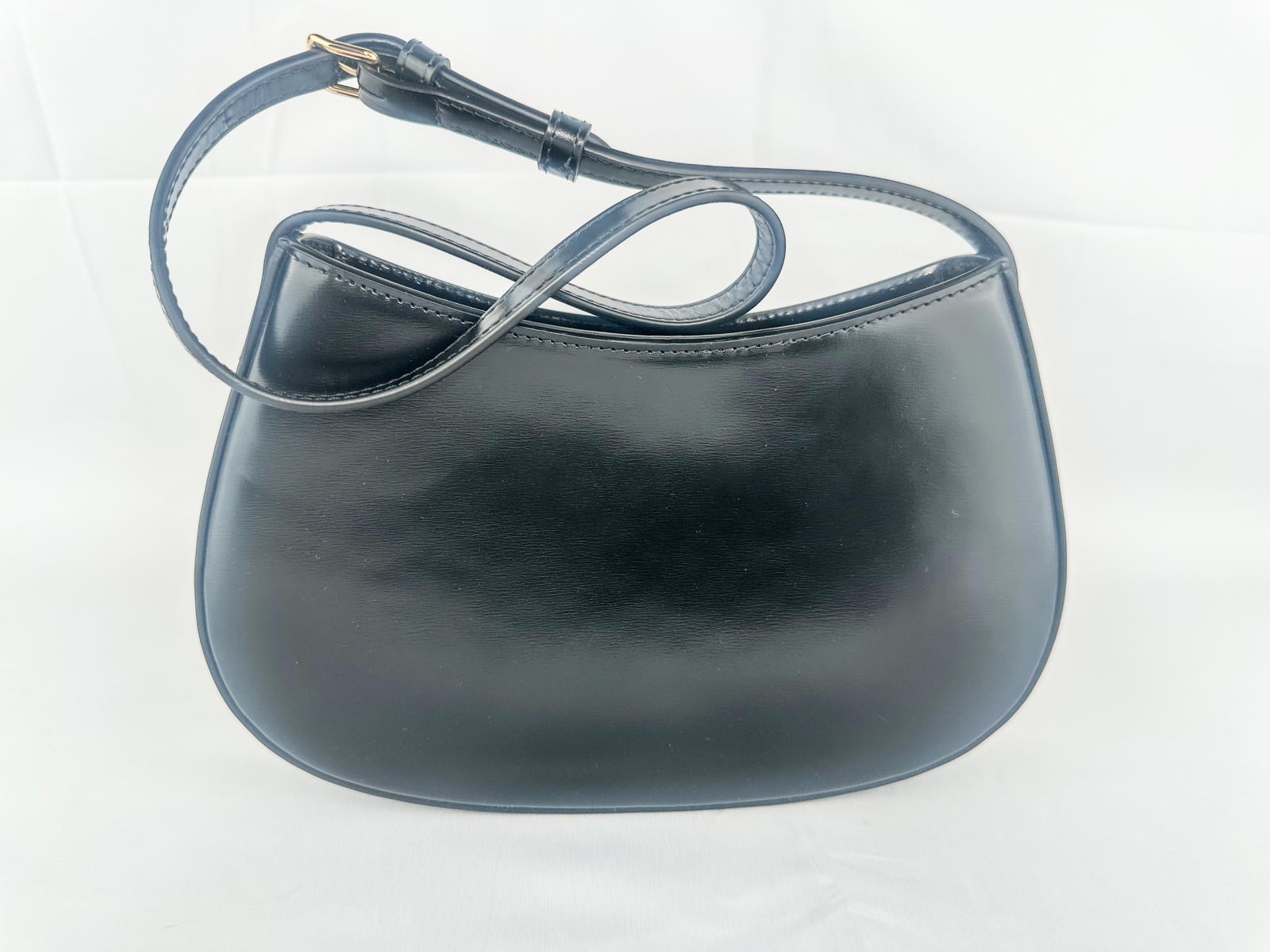 CELINE Medium Tilly Shoulder Bag Black Shiny Calfskin Triomphe - photo 3