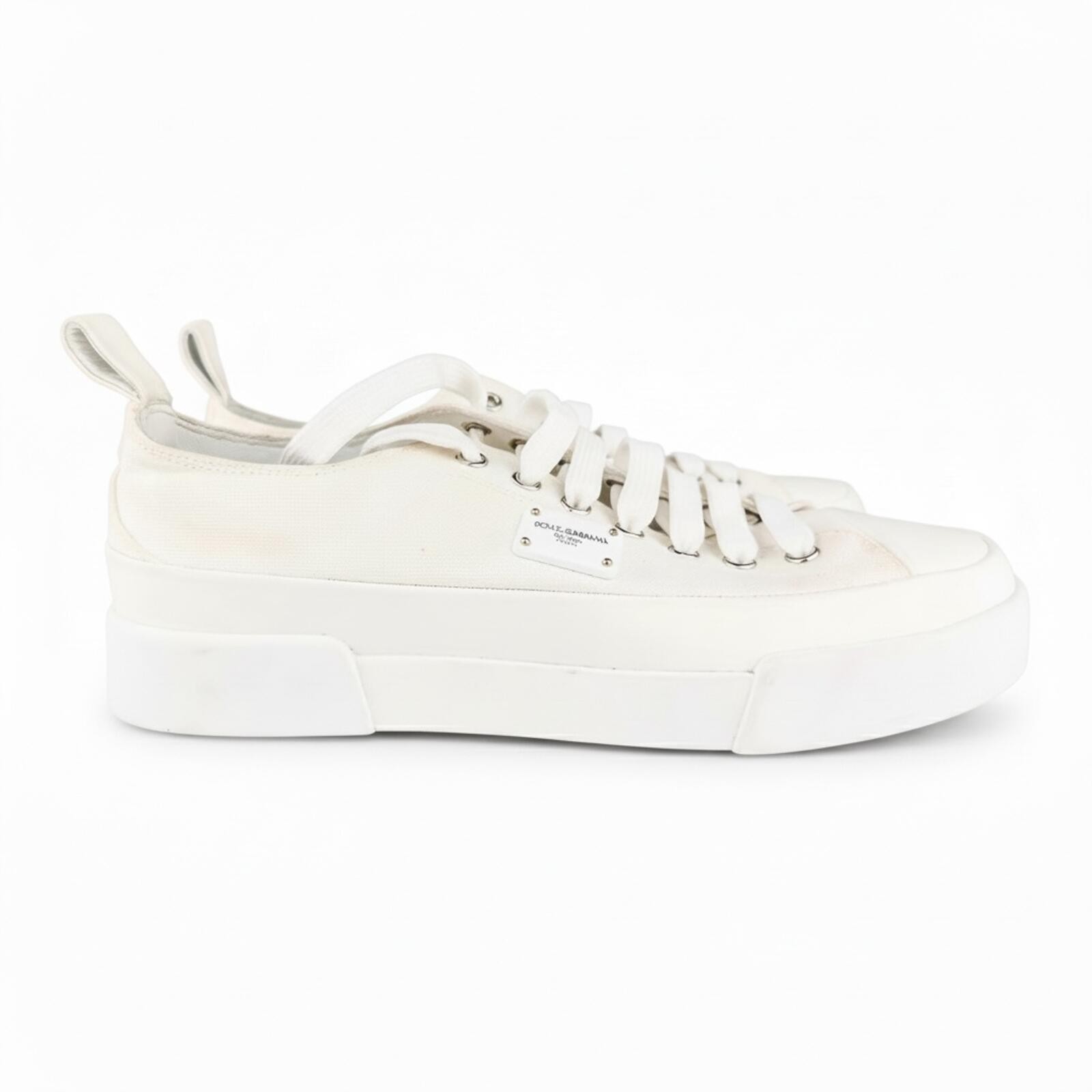 Dolce & Gabbana White Canvas Platform Low-Top Sneakers EU 40 / U - photo 2