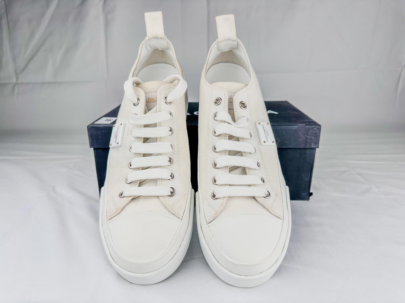Dolce & Gabbana White Canvas Platform Low-Top Sneakers EU 40 / U - photo 3