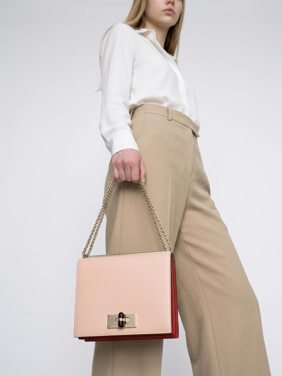Giorgio Armani Blush Leather Frame Chain Shoulder Crossbody Bag - photo 2
